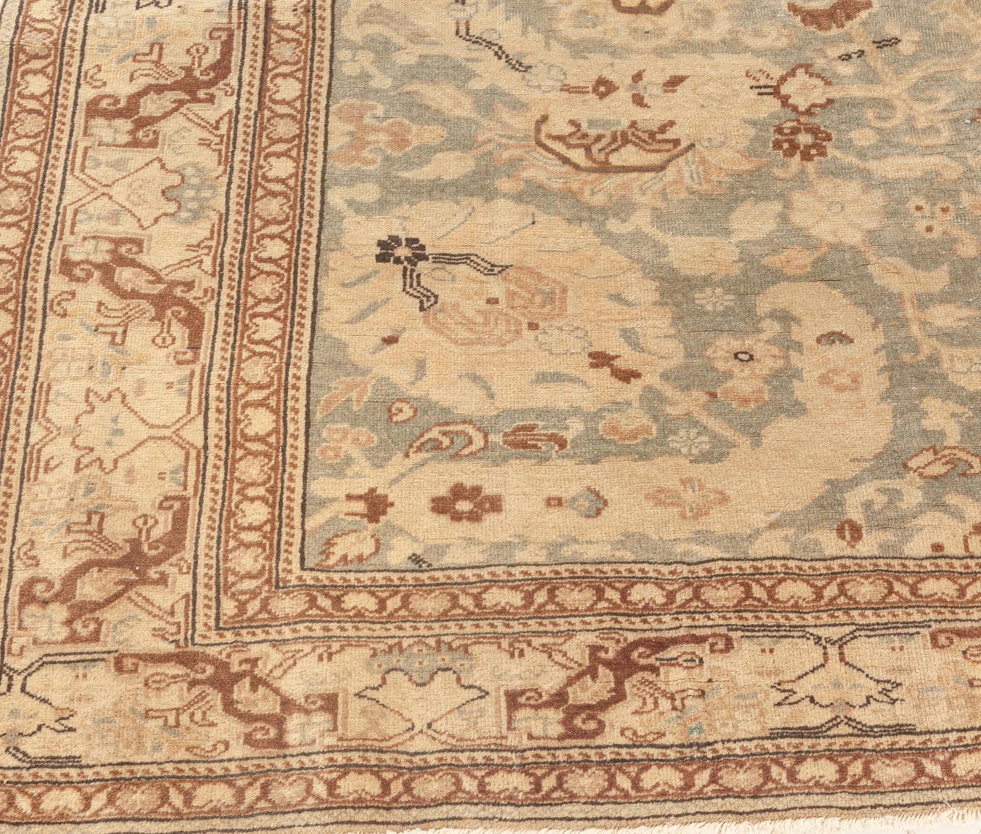 Hand-Knotted Antique Turkish Sivas Handwoven Wool Rug For Sale