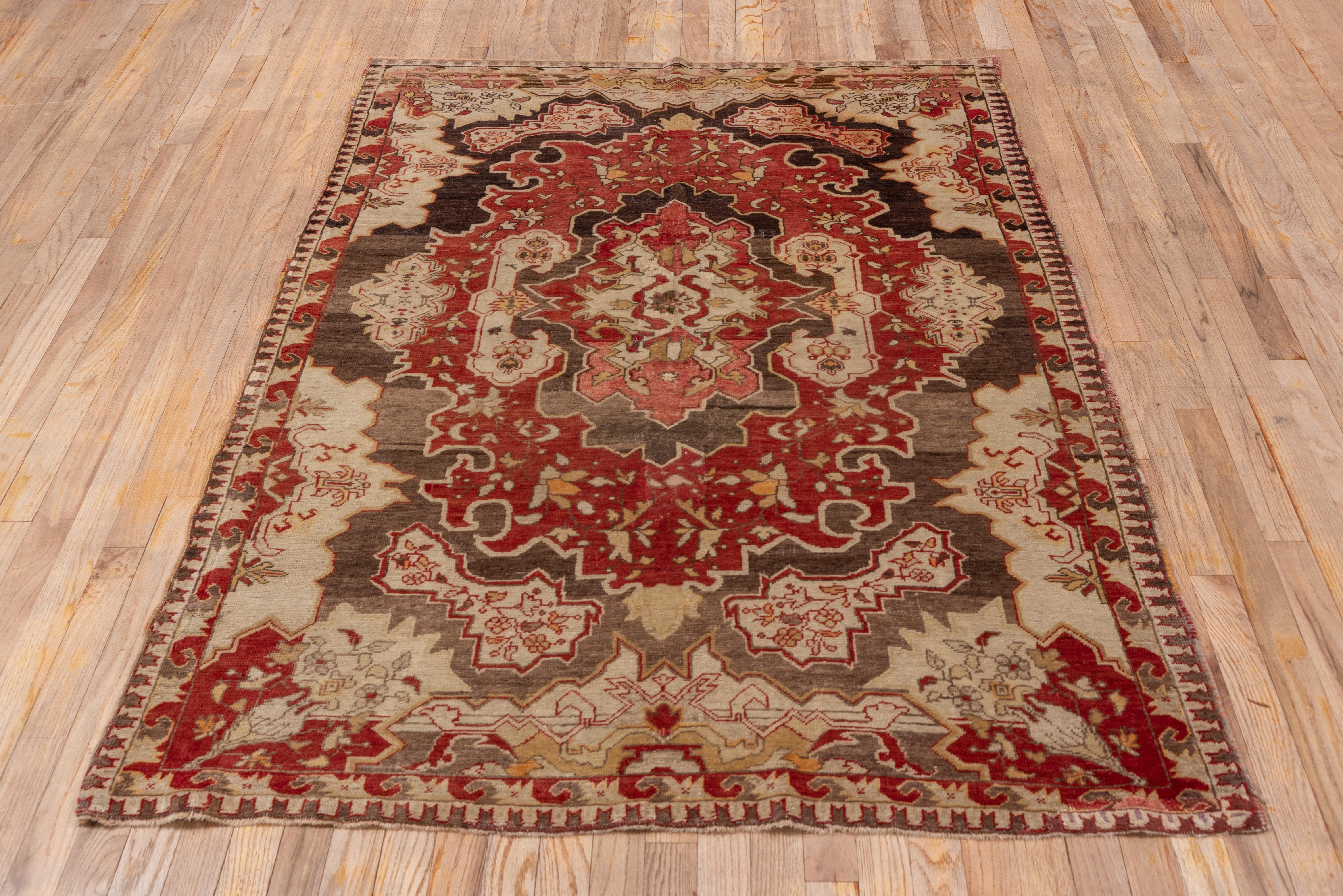 Tribal Fine Antique Turkish Sivas Rug, Red and Brown Tones, circa 1930s For Sale