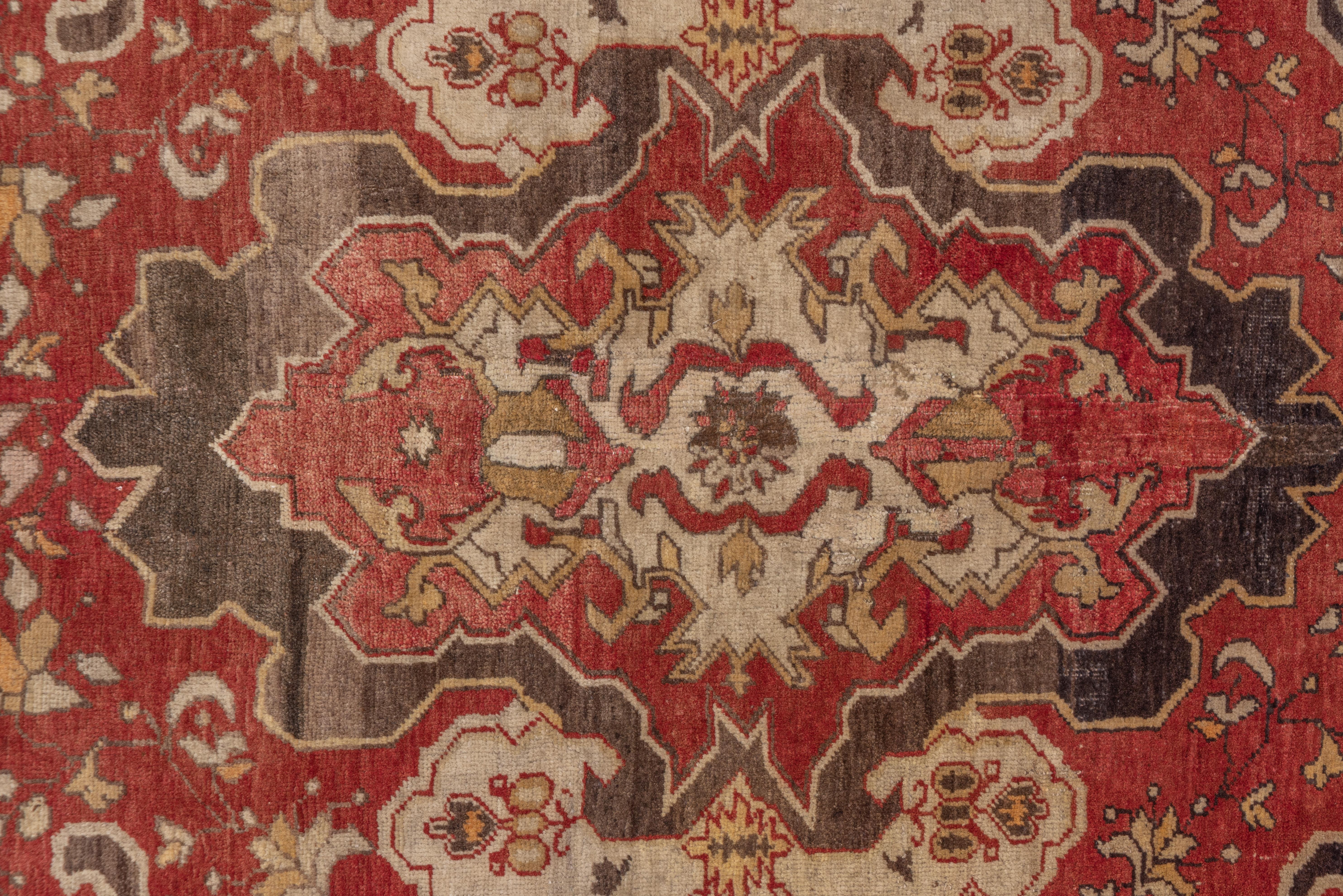Hand-Knotted Fine Antique Turkish Sivas Rug, Red and Brown Tones, circa 1930s For Sale