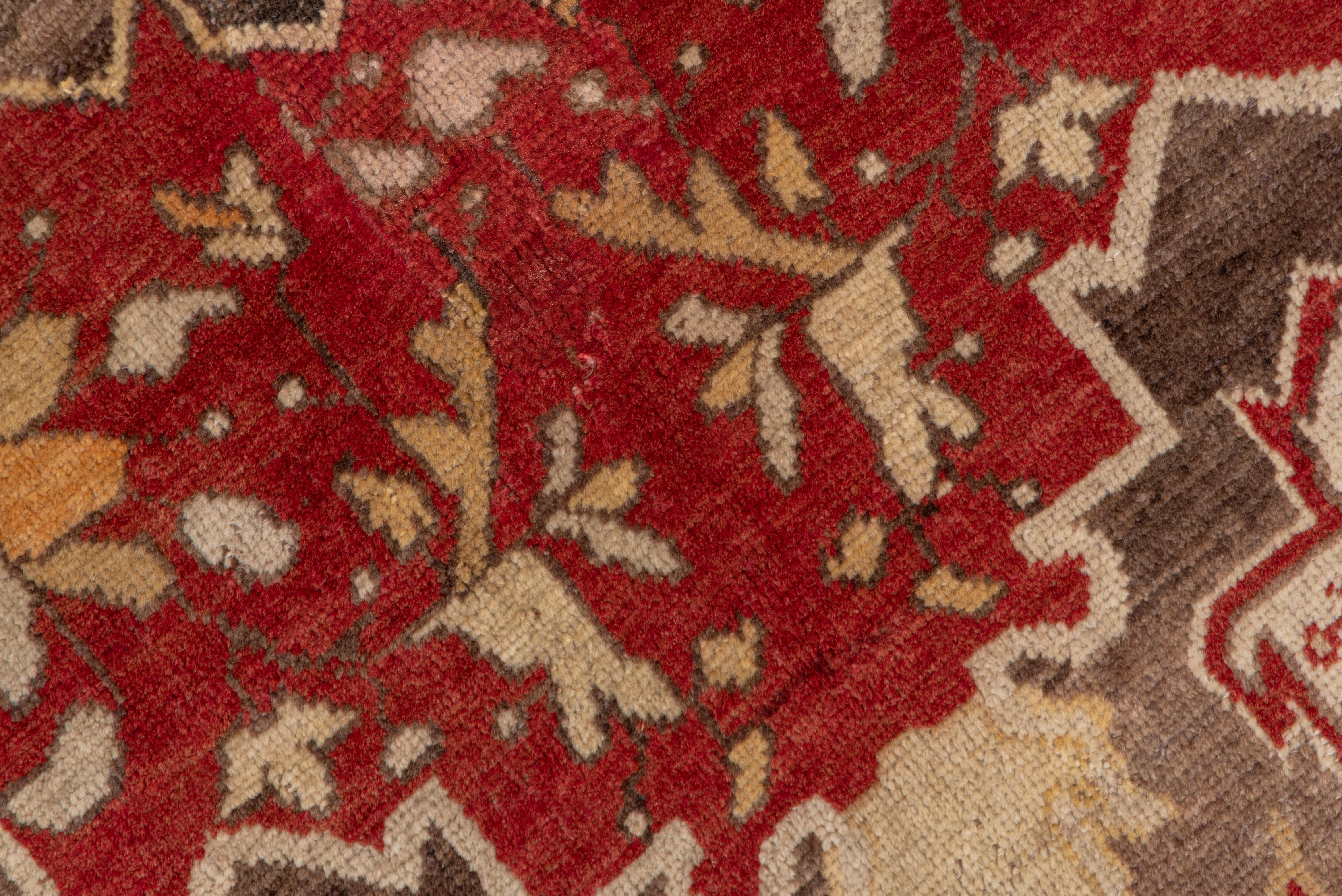 Fine Antique Turkish Sivas Rug, Red and Brown Tones, circa 1930s In Good Condition For Sale In New York, NY