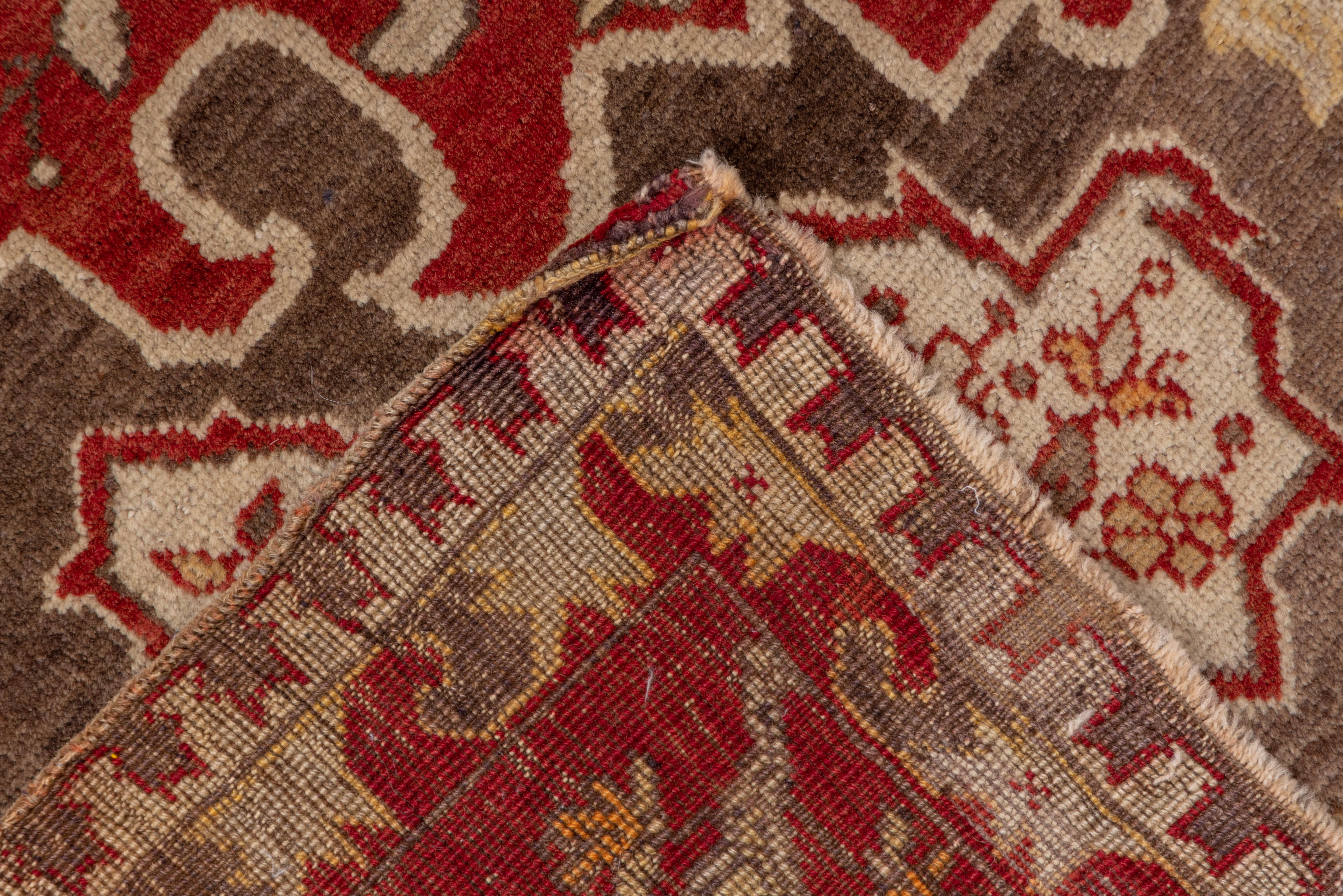 Wool Fine Antique Turkish Sivas Rug, Red and Brown Tones, circa 1930s For Sale