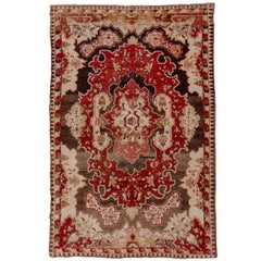 Antiker türkischer Sivas-Teppich in roten und braunen Tönen, um 1930