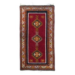 Antiguo Tribal Turco  Alfombra de lana 3'3'' x 6'3''