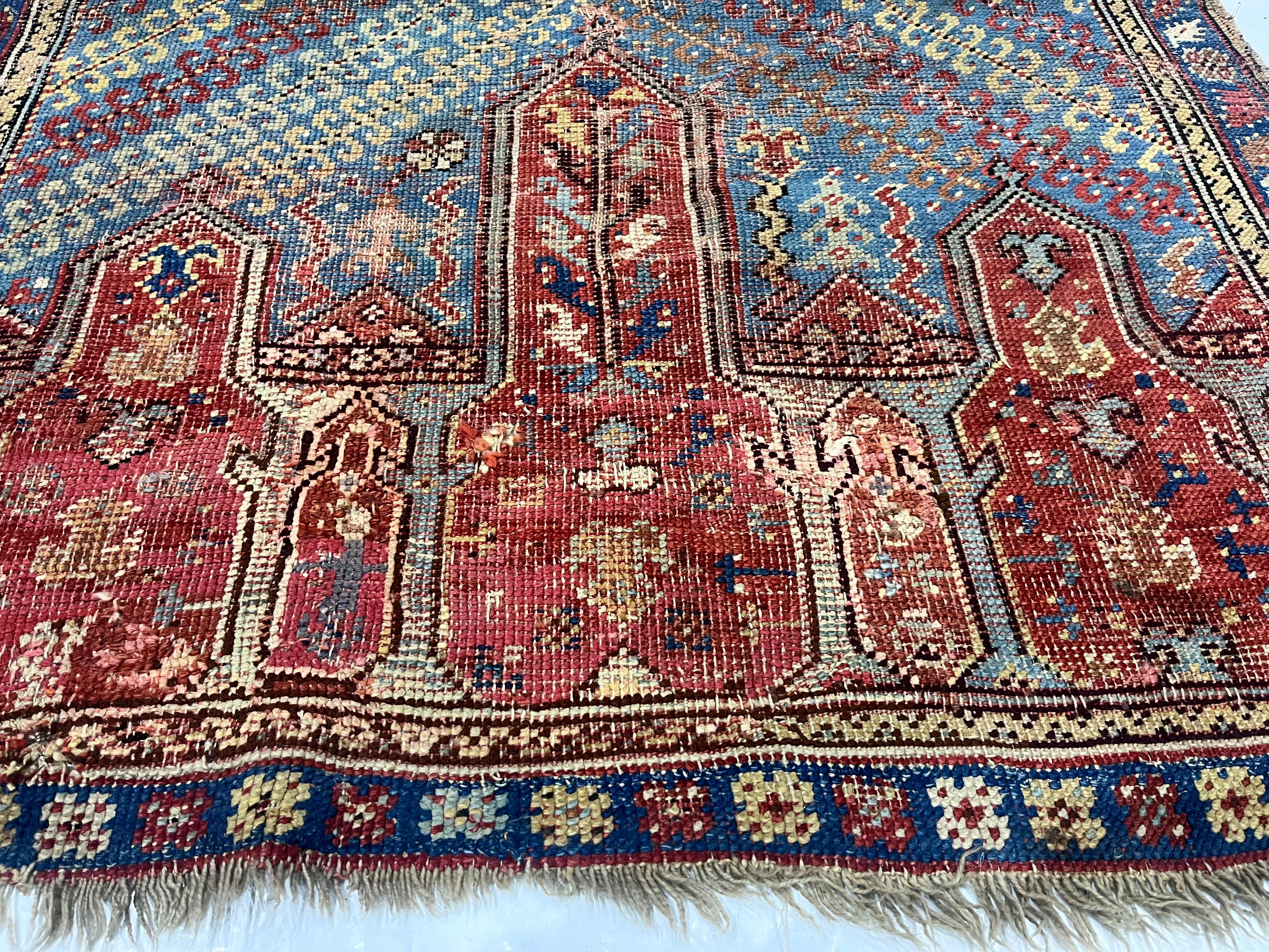Feiner antiker türkischer Wollteppich 3'10