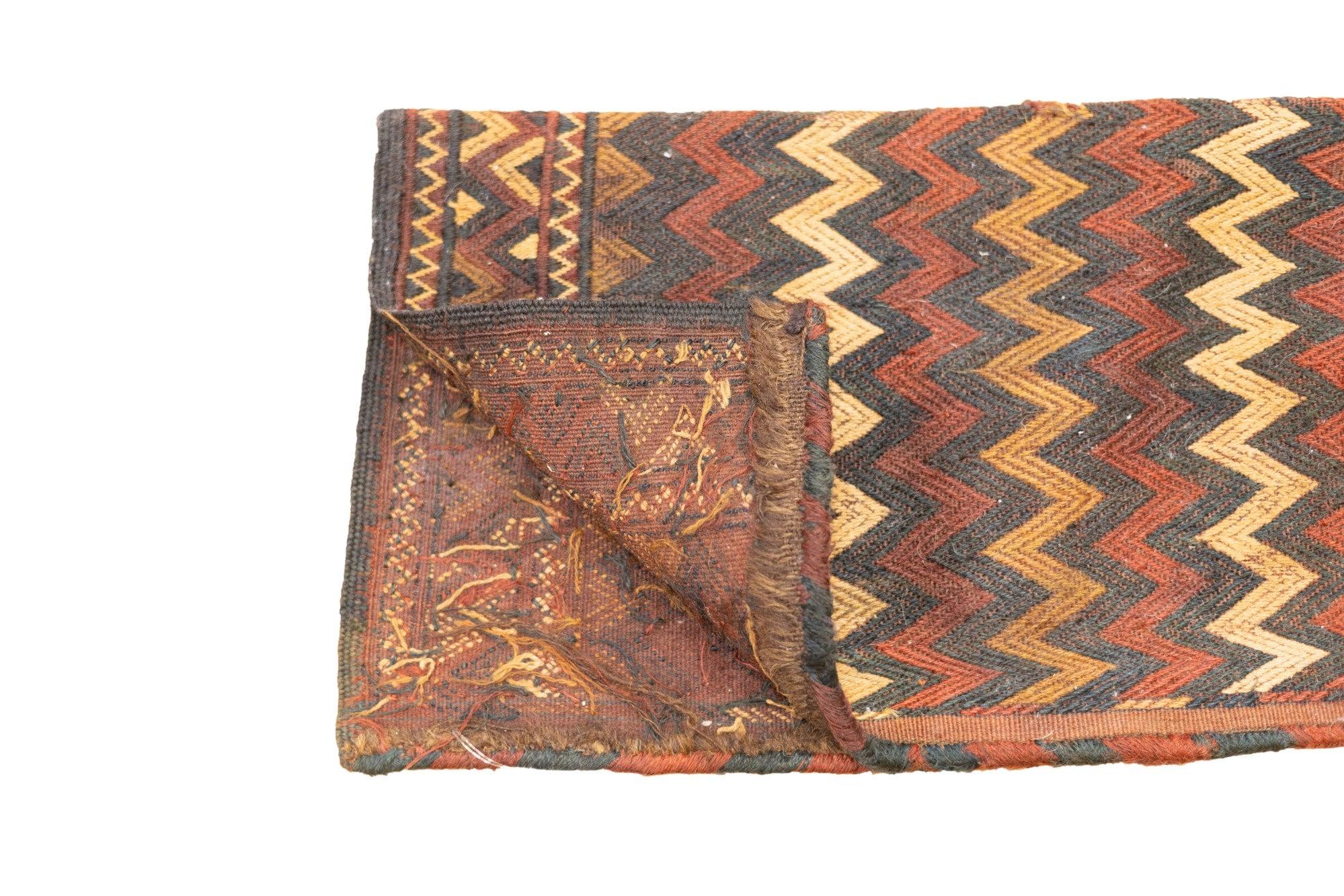 Fine Antique Turkmen Bag 10'' x 1'11''. The rugs of the Central Asian/NW Persian/Afghanistan Turkic nomadic tribes employing guls (small medallions), wool from their own flocks, primarily red fields, and coarse to very fine knotting, in a wide