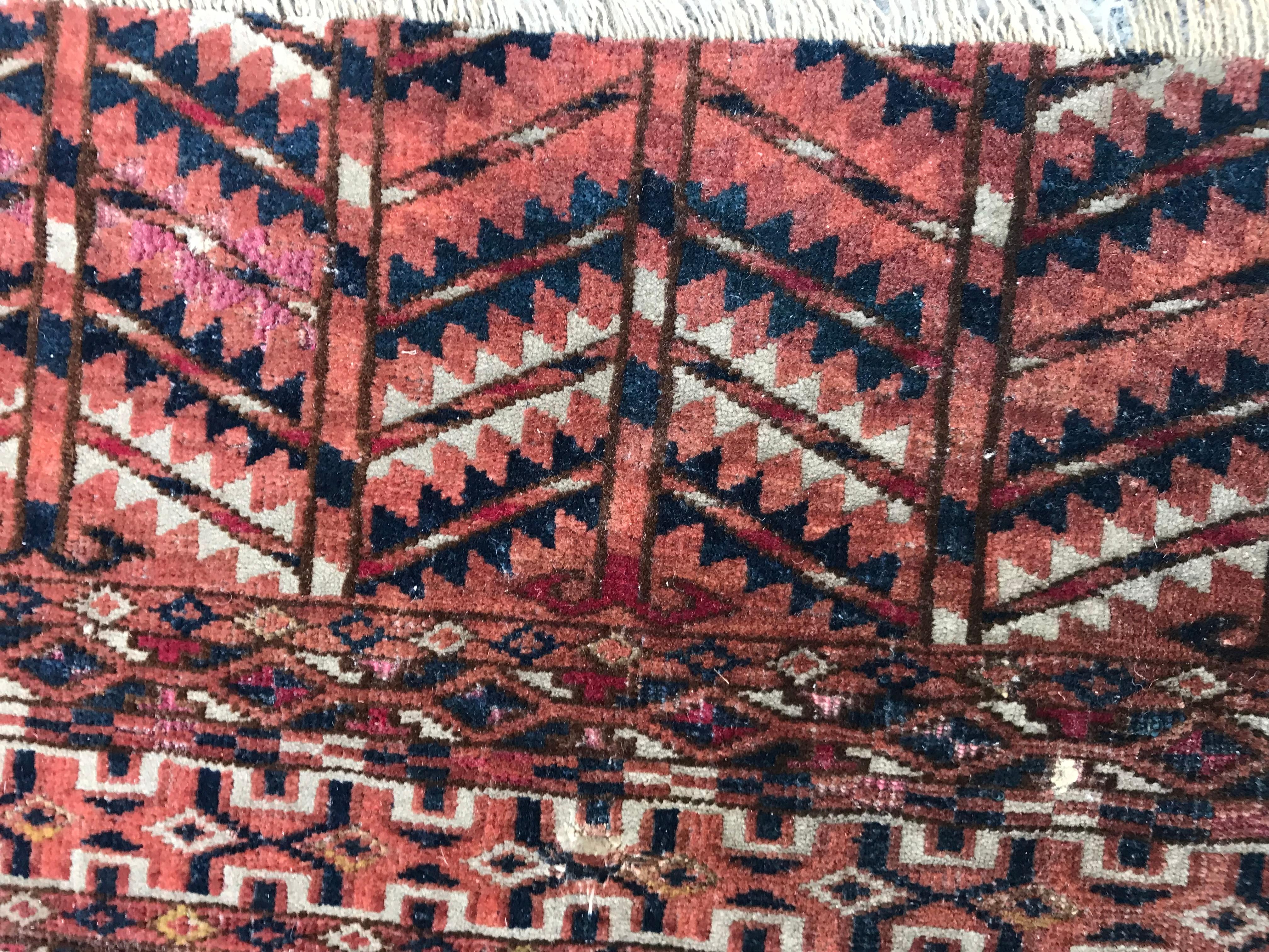 Bobyrug’s Fine Antique Turkmen Chuval Rug For Sale 3