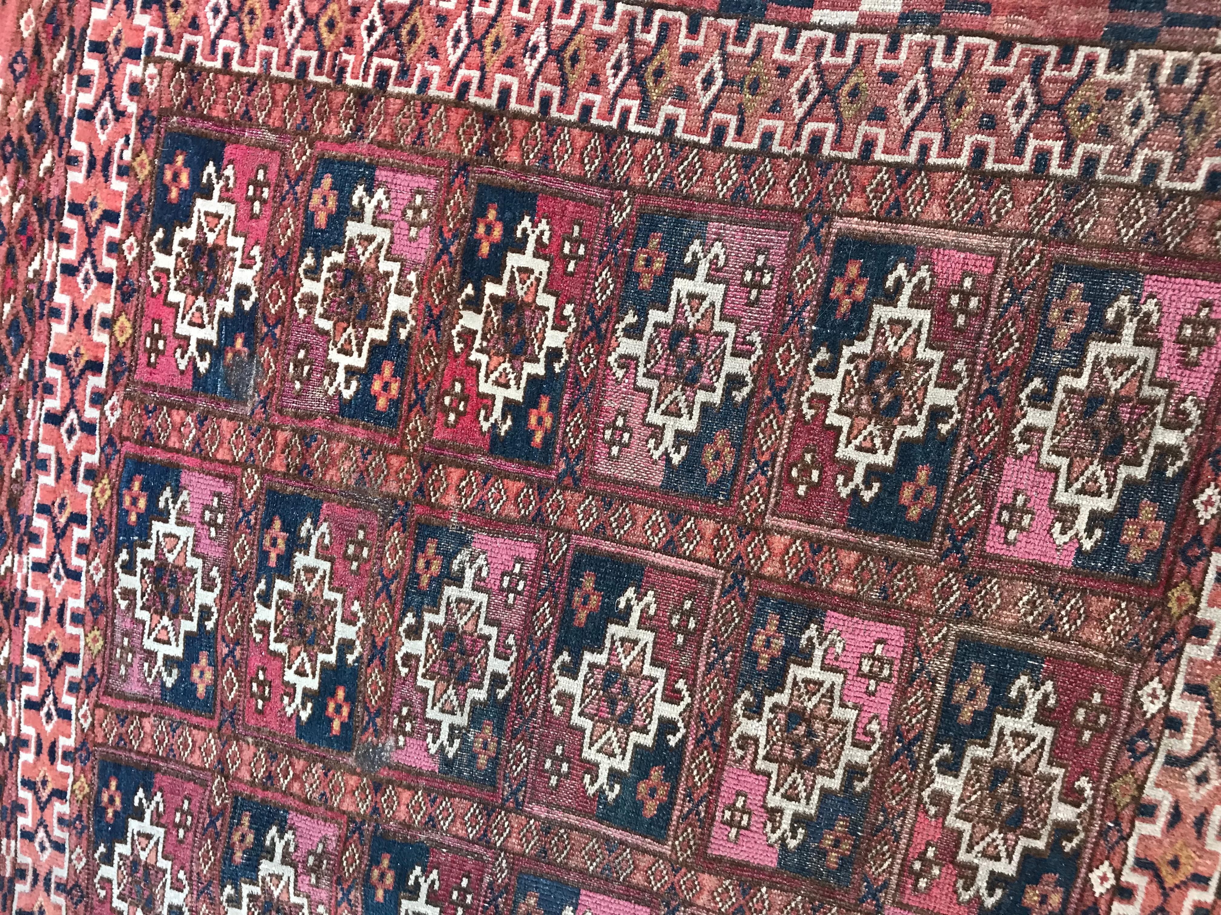 Bobyrug’s Fine Antique Turkmen Chuval Rug For Sale 7
