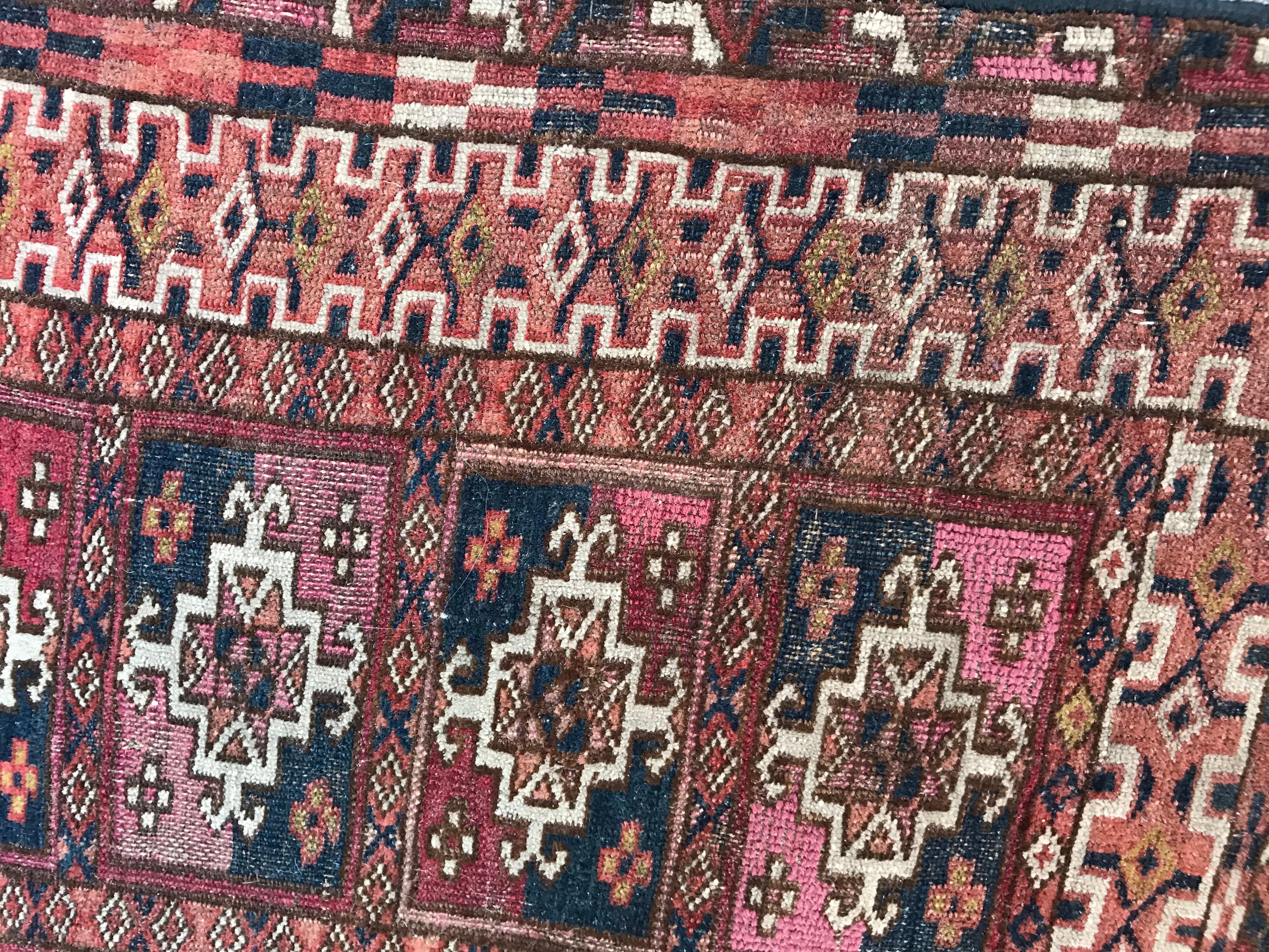 19th Century Bobyrug’s Fine Antique Turkmen Chuval Rug For Sale