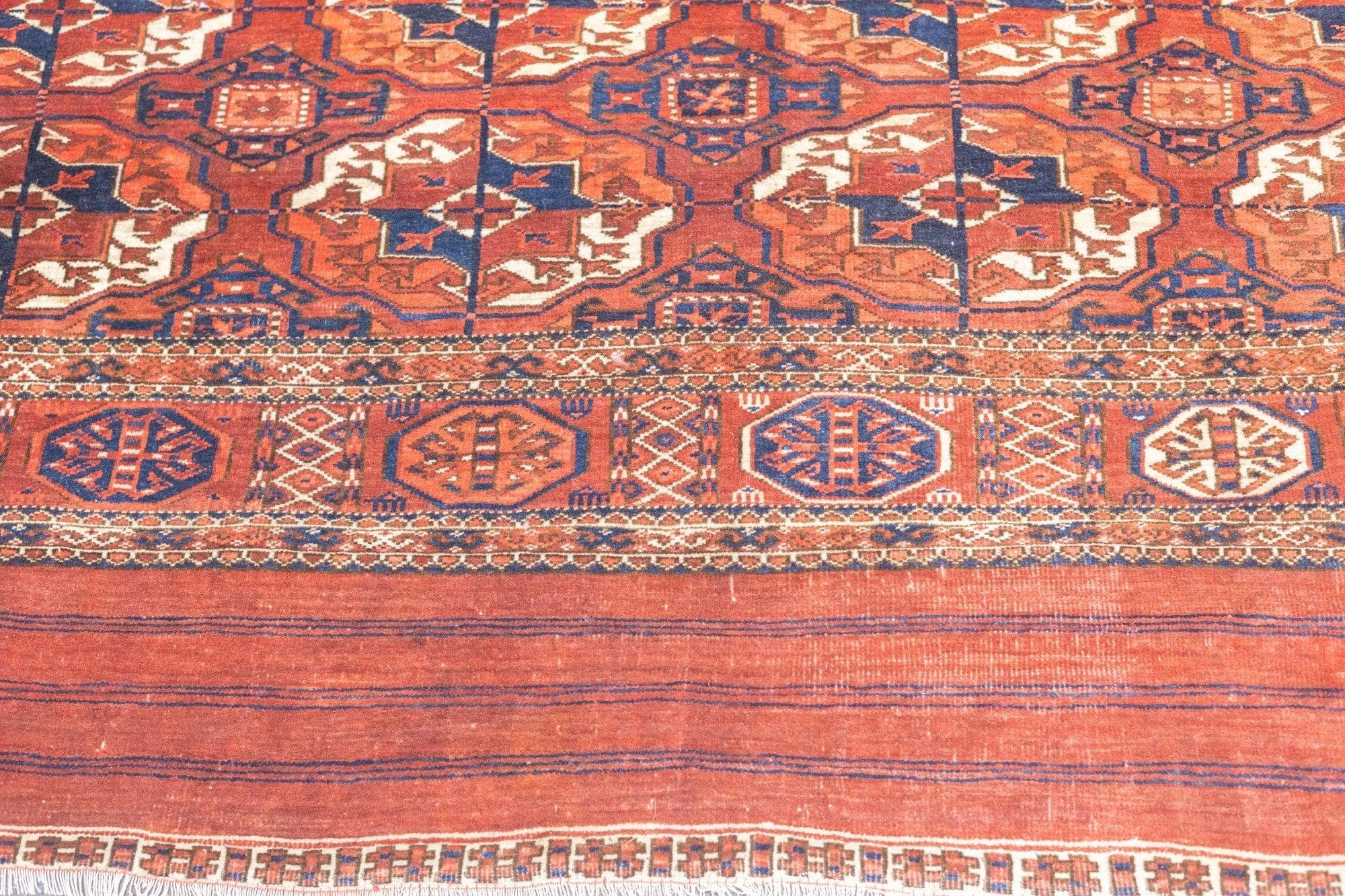 Feiner antiker Turkmen / Yamud Hauptteppich 6'10'' x 9'4'' (Handgeknüpft) im Angebot
