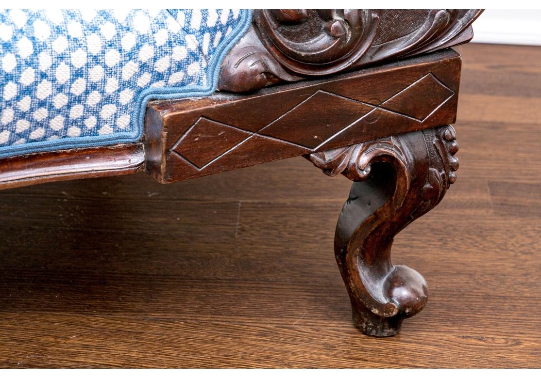 Fine Antique Upholstered Mahogany Reclamier For Sale 4