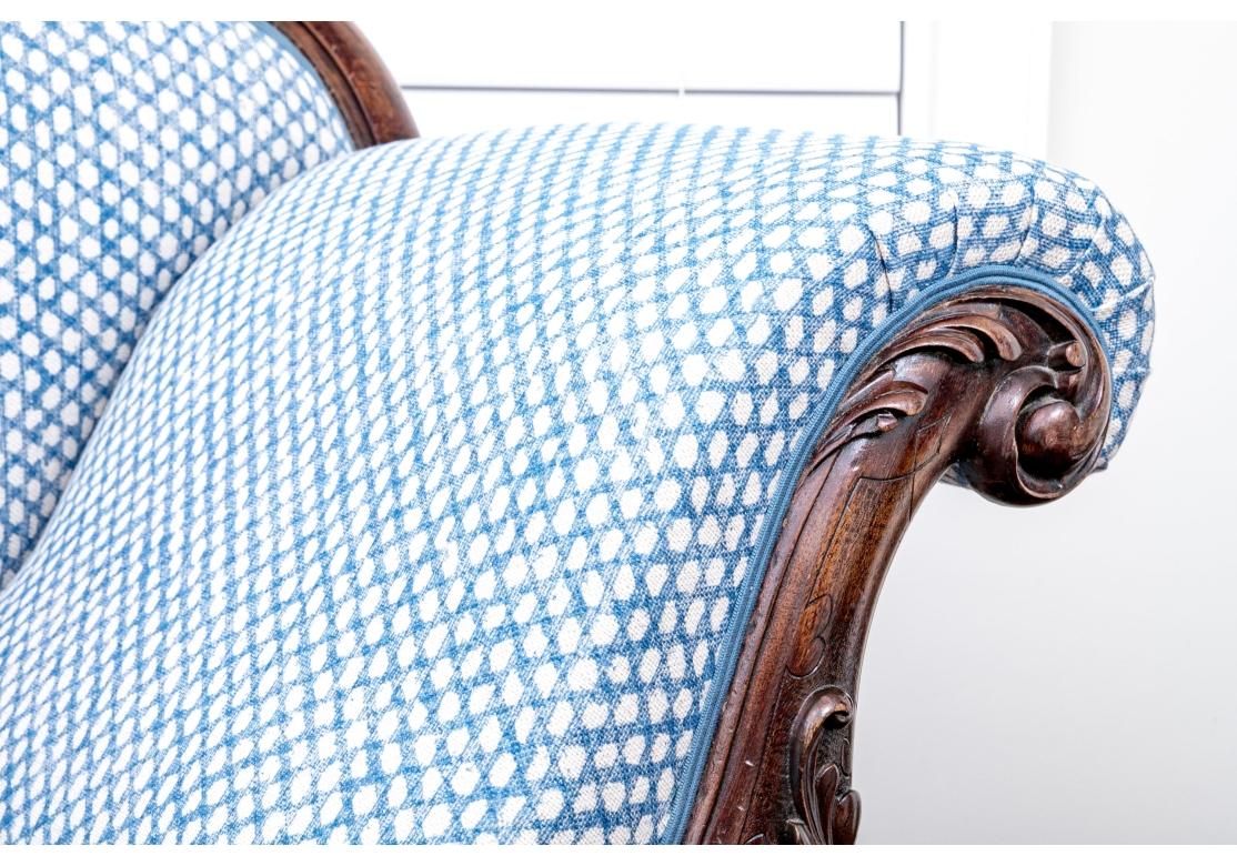 Fine Antique Upholstered Mahogany Reclamier For Sale 6