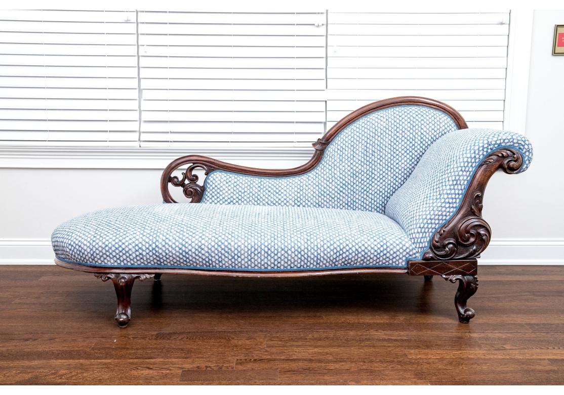 Art Nouveau Fine Antique Upholstered Mahogany Reclamier For Sale