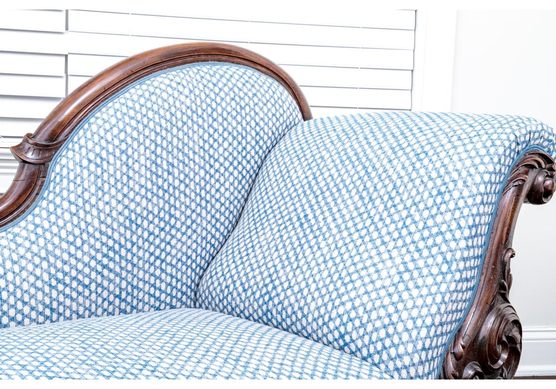 Fine Antique Upholstered Mahogany Reclamier For Sale 2