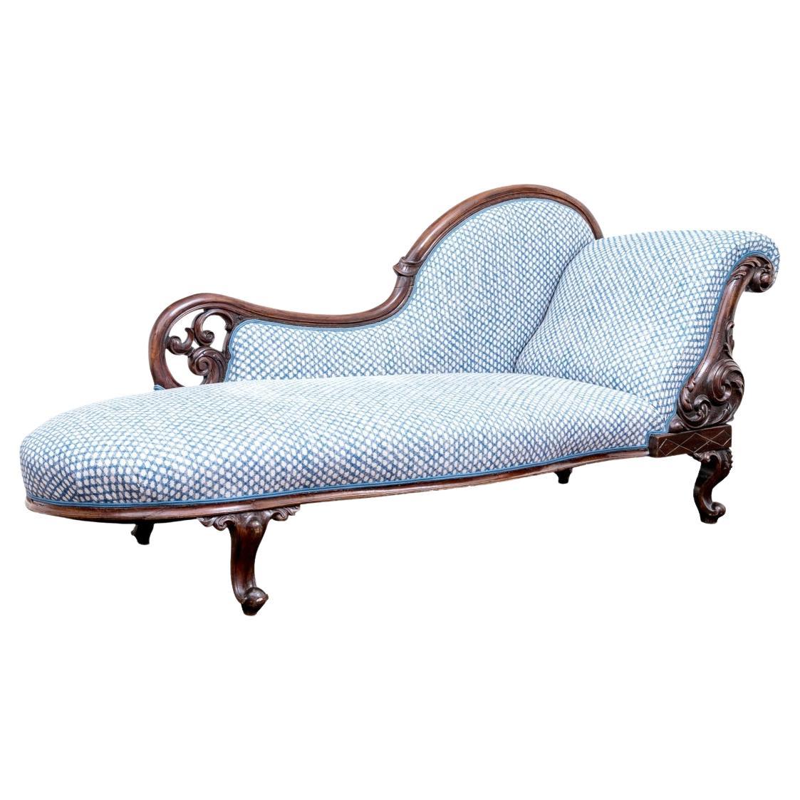 Fine Antique Upholstered Mahogany Reclamier For Sale