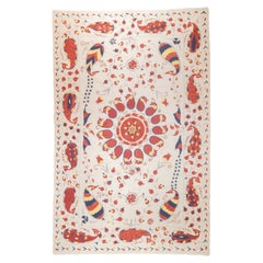 Antiker türkischer Suzani-Teppich aus Usbekistan, 6'3'' x 9'9''