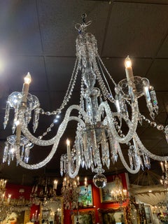Fine antique  Venetian crystal chandelier with six lights