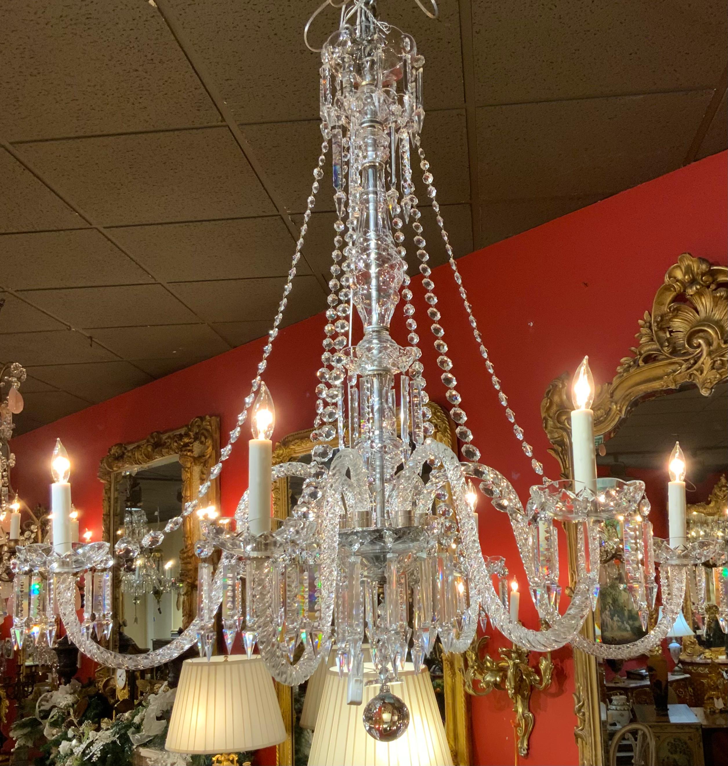 Crystal Fine antique  Venetian crystal chandelier with six lights For Sale