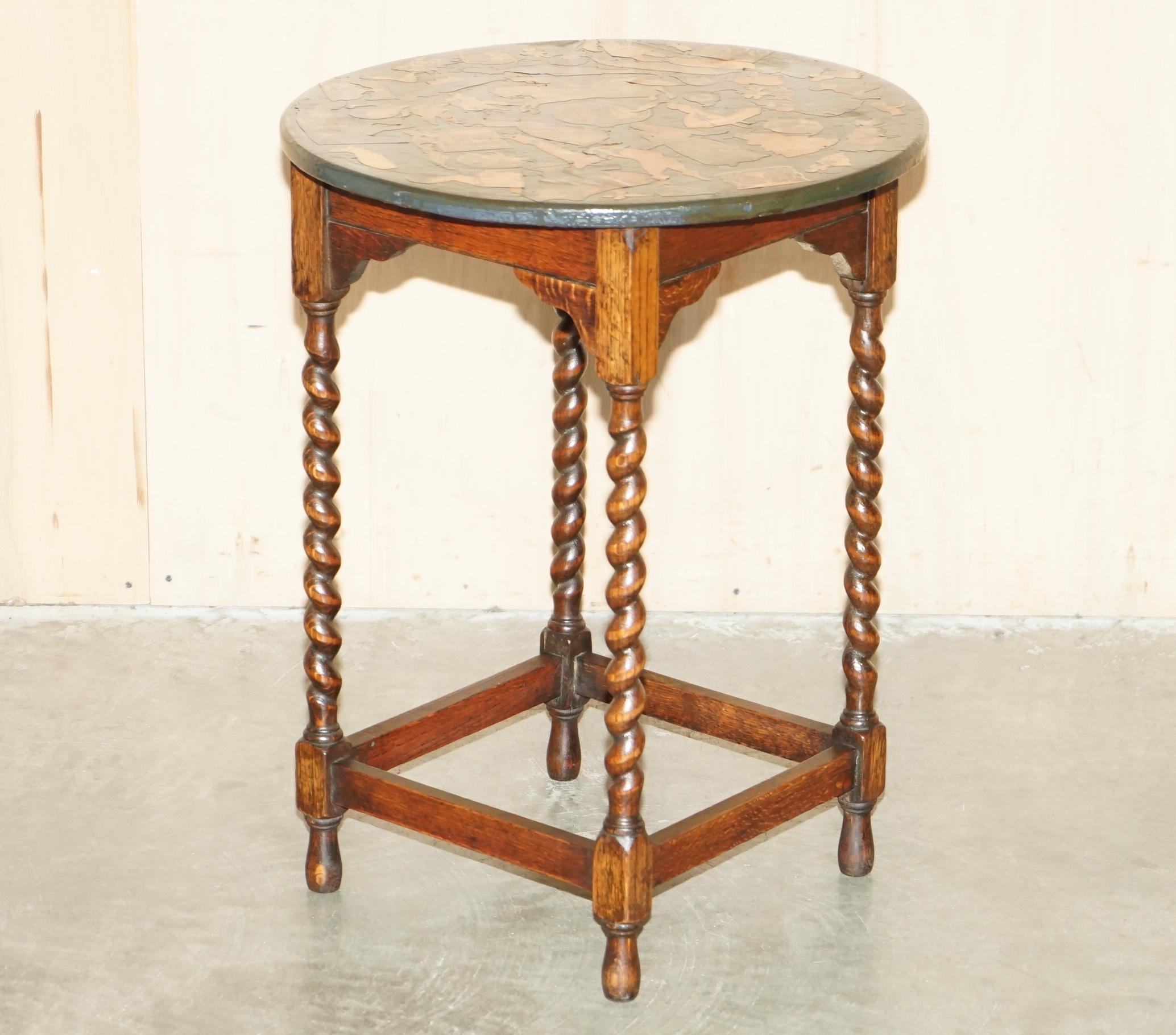 Royal House Antiques

Royal House Antiques is delighted to offer for sale this super decorative hand made in England Oak Barley twist occasional table with decoupage table decorated top

Please note the delivery fee listed is just a guide, it covers