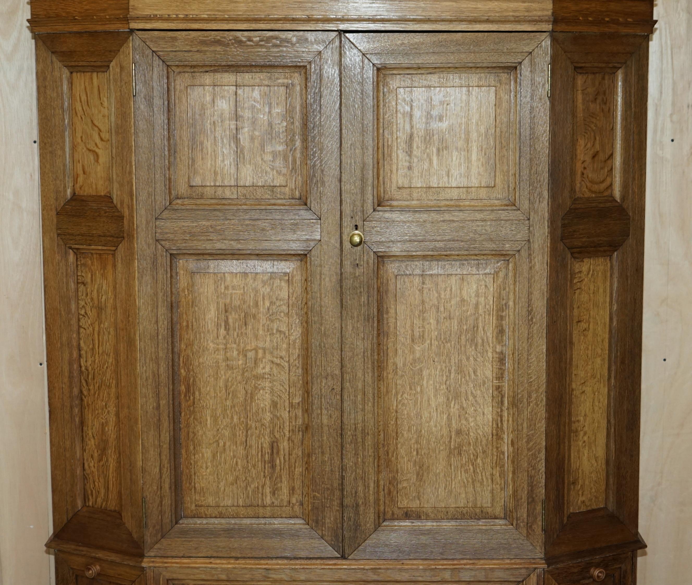 Hand-Crafted Fine Antique Victorian circa 1880 Pine Housekeepers Cupboard Drawers Linen Pots For Sale