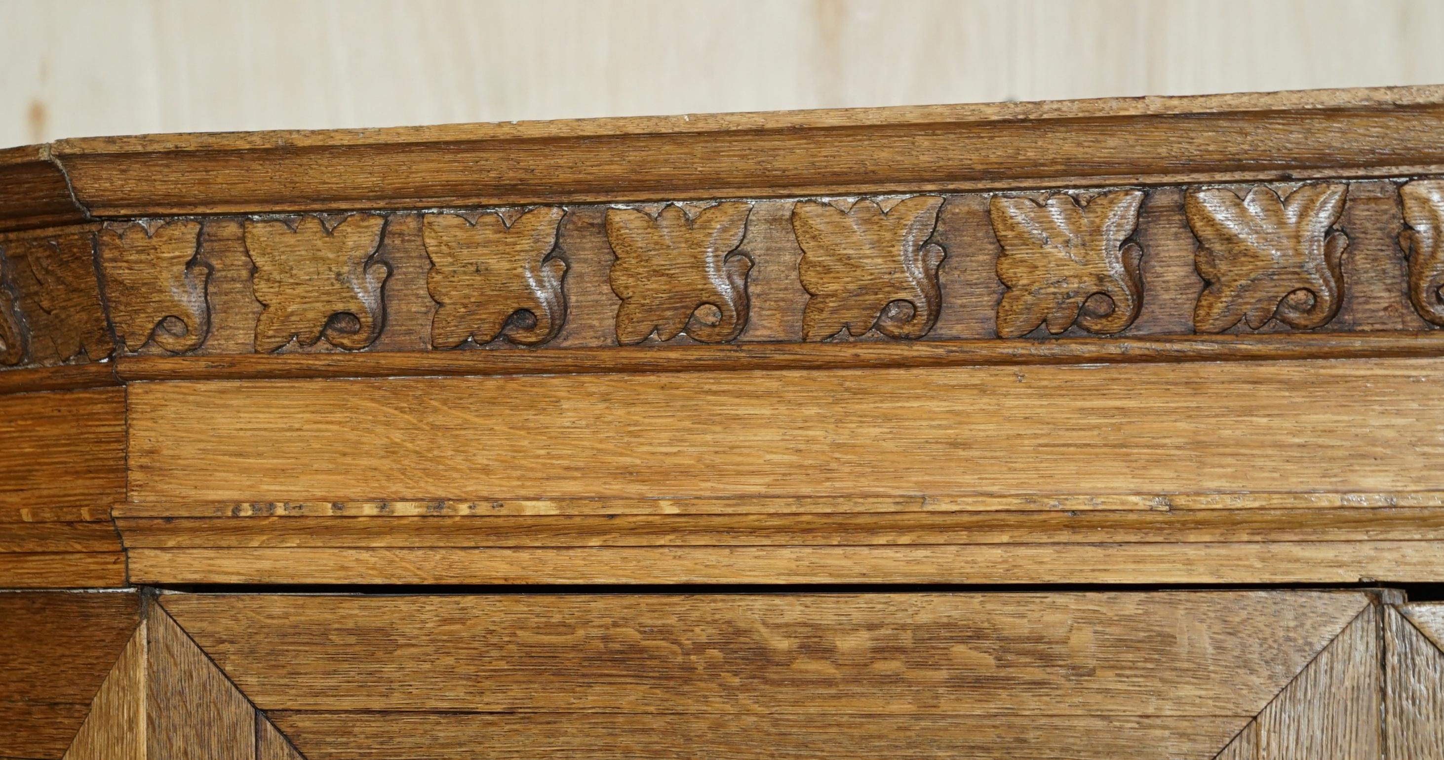 Late 19th Century Fine Antique Victorian circa 1880 Pine Housekeepers Cupboard Drawers Linen Pots For Sale