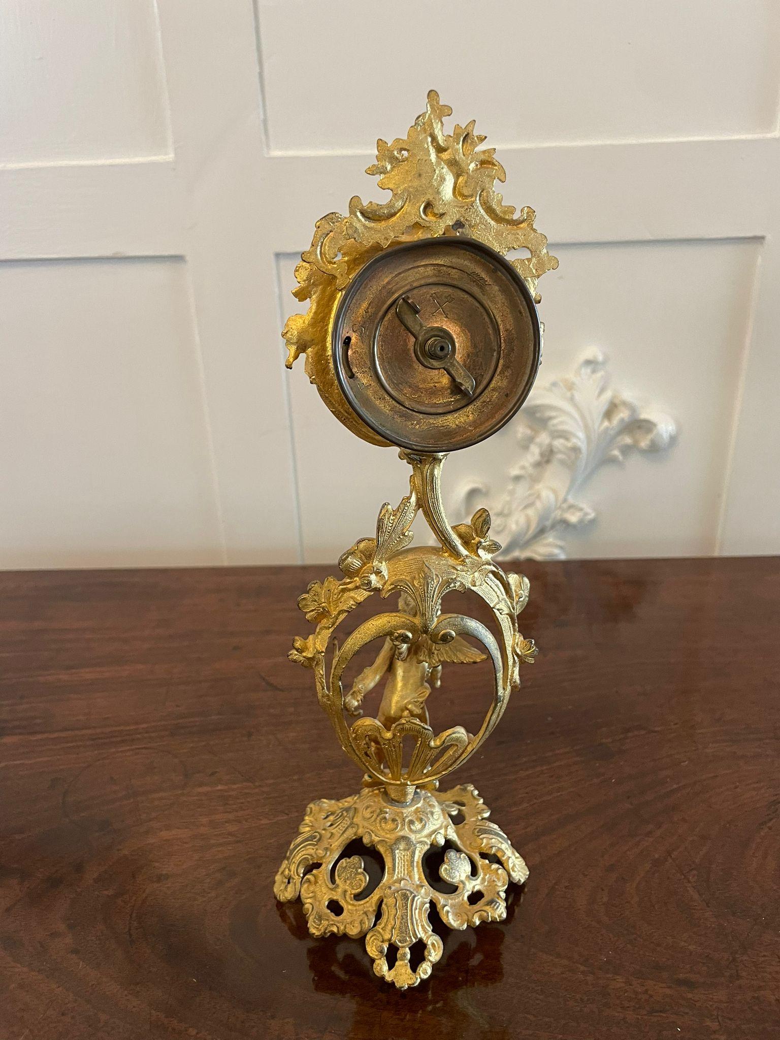 Fine Antique Victorian French Ornate Gilded Clock In Good Condition For Sale In Suffolk, GB