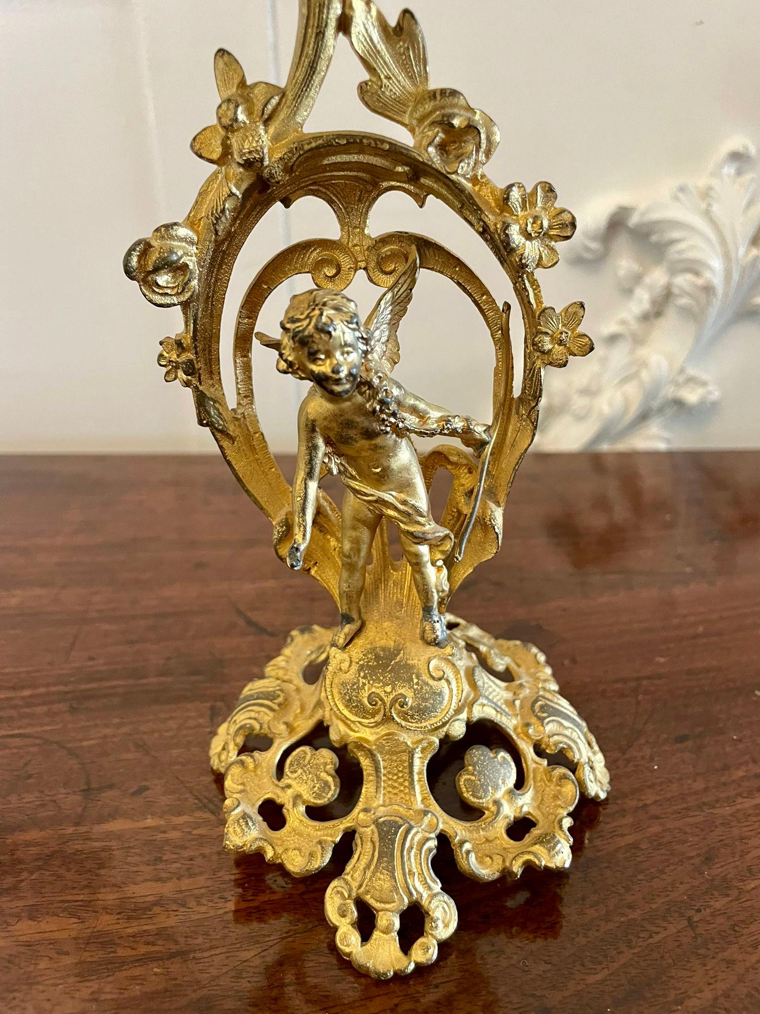 19th Century Fine Antique Victorian French Ornate Gilded Clock For Sale