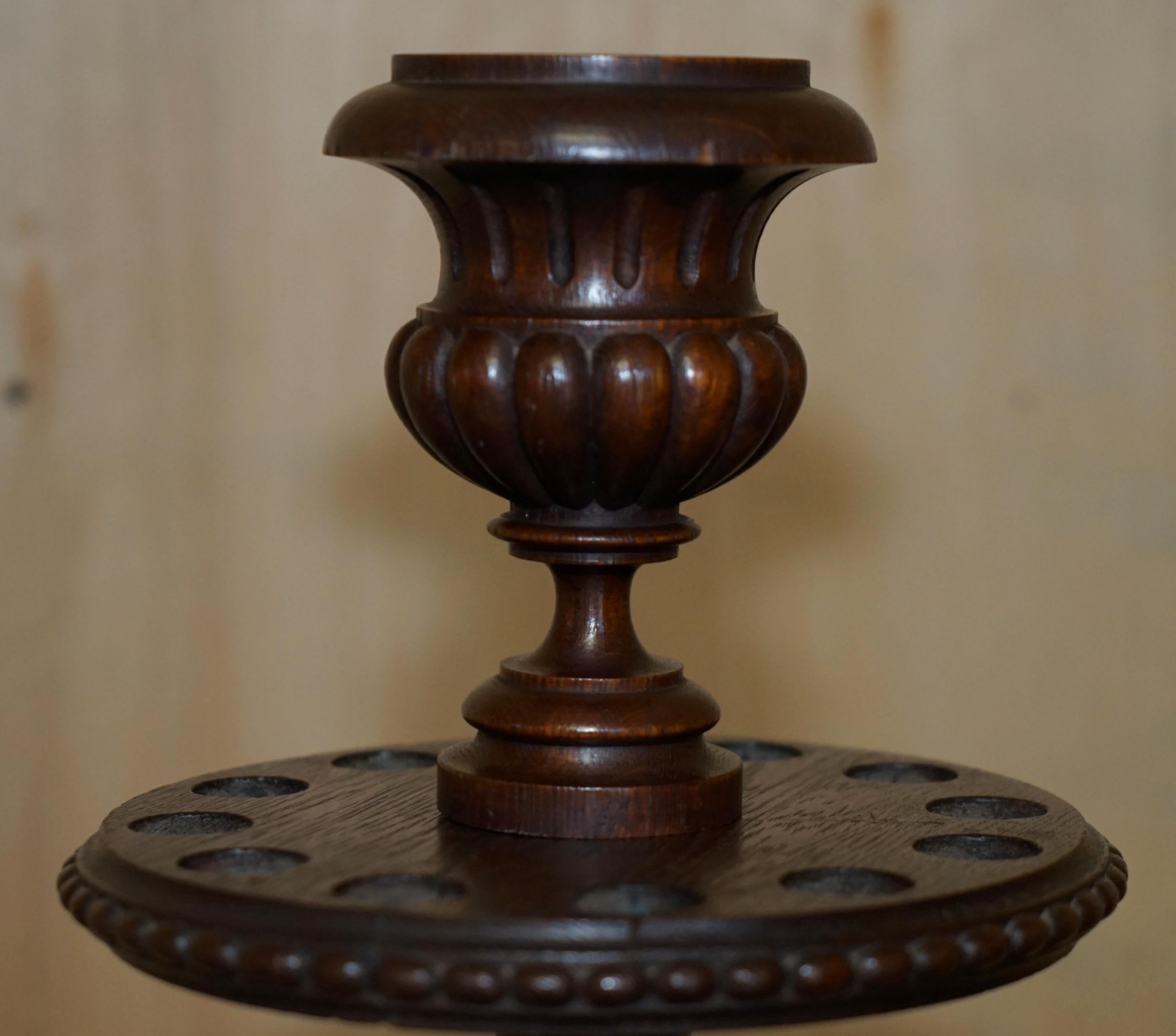 FINE ANTIQUE ViCTORIAN HAND CARVED ENGLISH OAK CIRCA 1880 SNOOKER POOL CUE STAND 3
