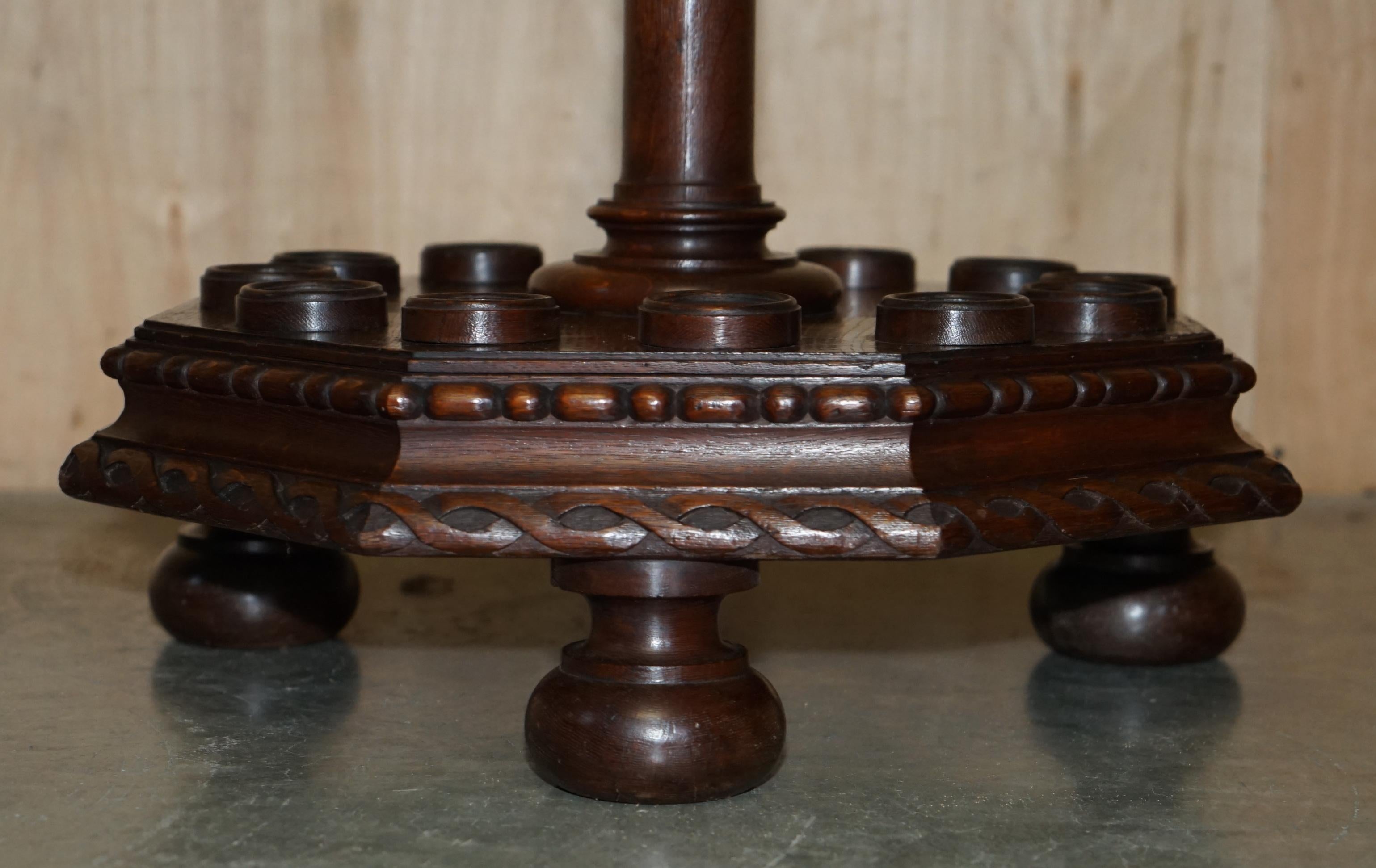 Hand-Crafted FINE ANTIQUE ViCTORIAN HAND CARVED ENGLISH OAK CIRCA 1880 SNOOKER POOL CUE STAND