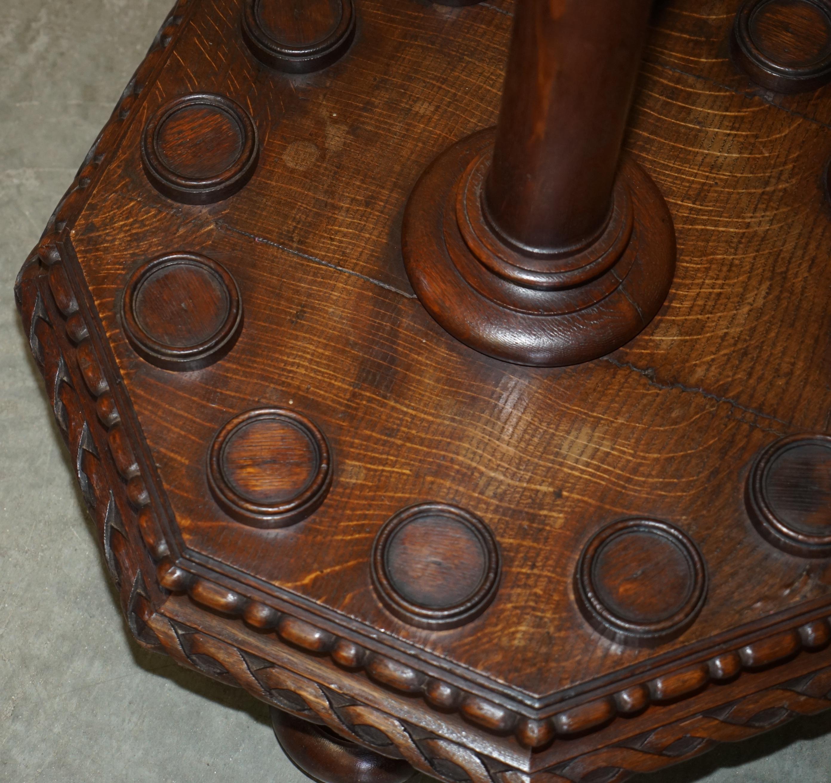 Late 19th Century FINE ANTIQUE ViCTORIAN HAND CARVED ENGLISH OAK CIRCA 1880 SNOOKER POOL CUE STAND