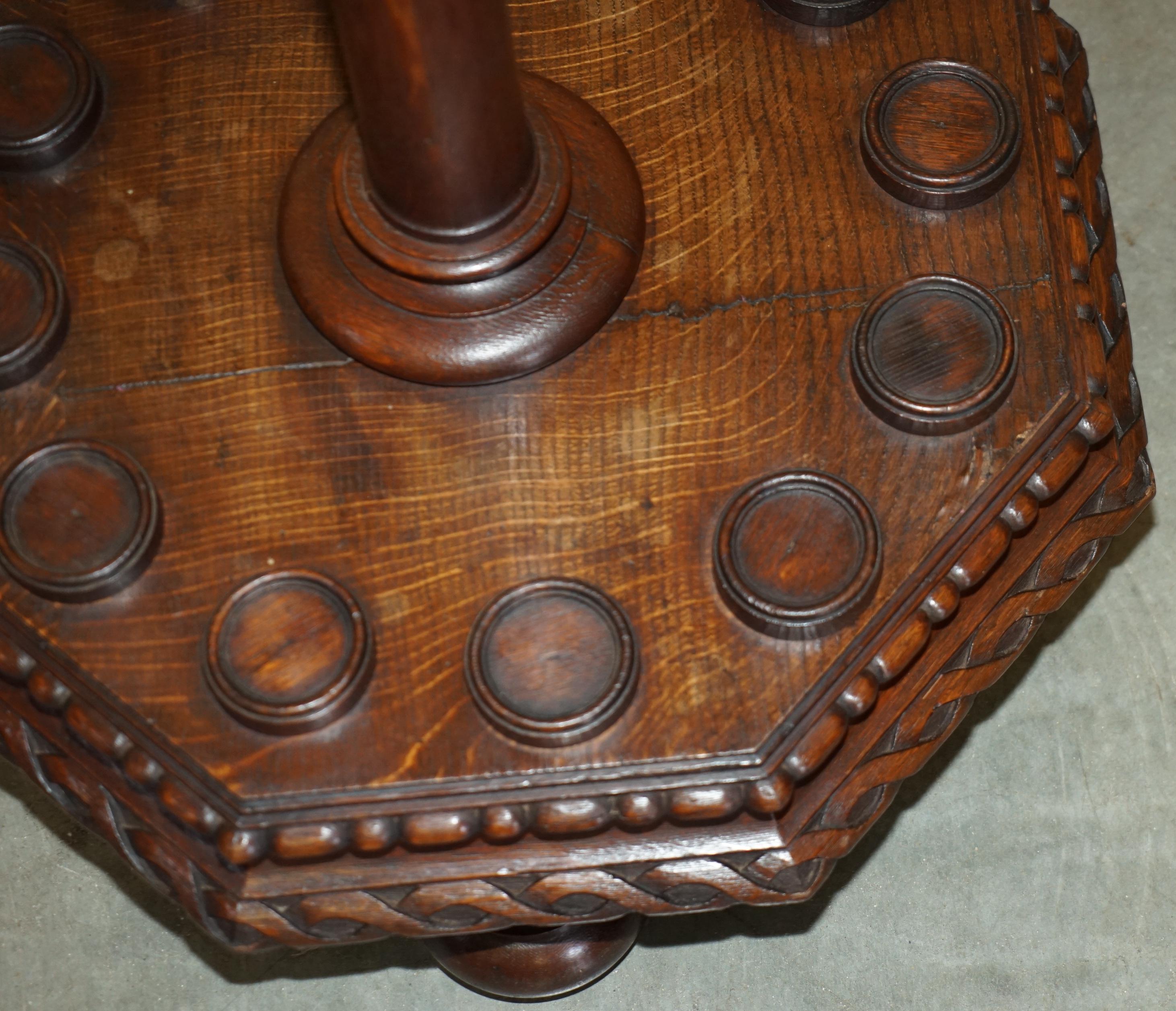 Oak FINE ANTIQUE ViCTORIAN HAND CARVED ENGLISH OAK CIRCA 1880 SNOOKER POOL CUE STAND