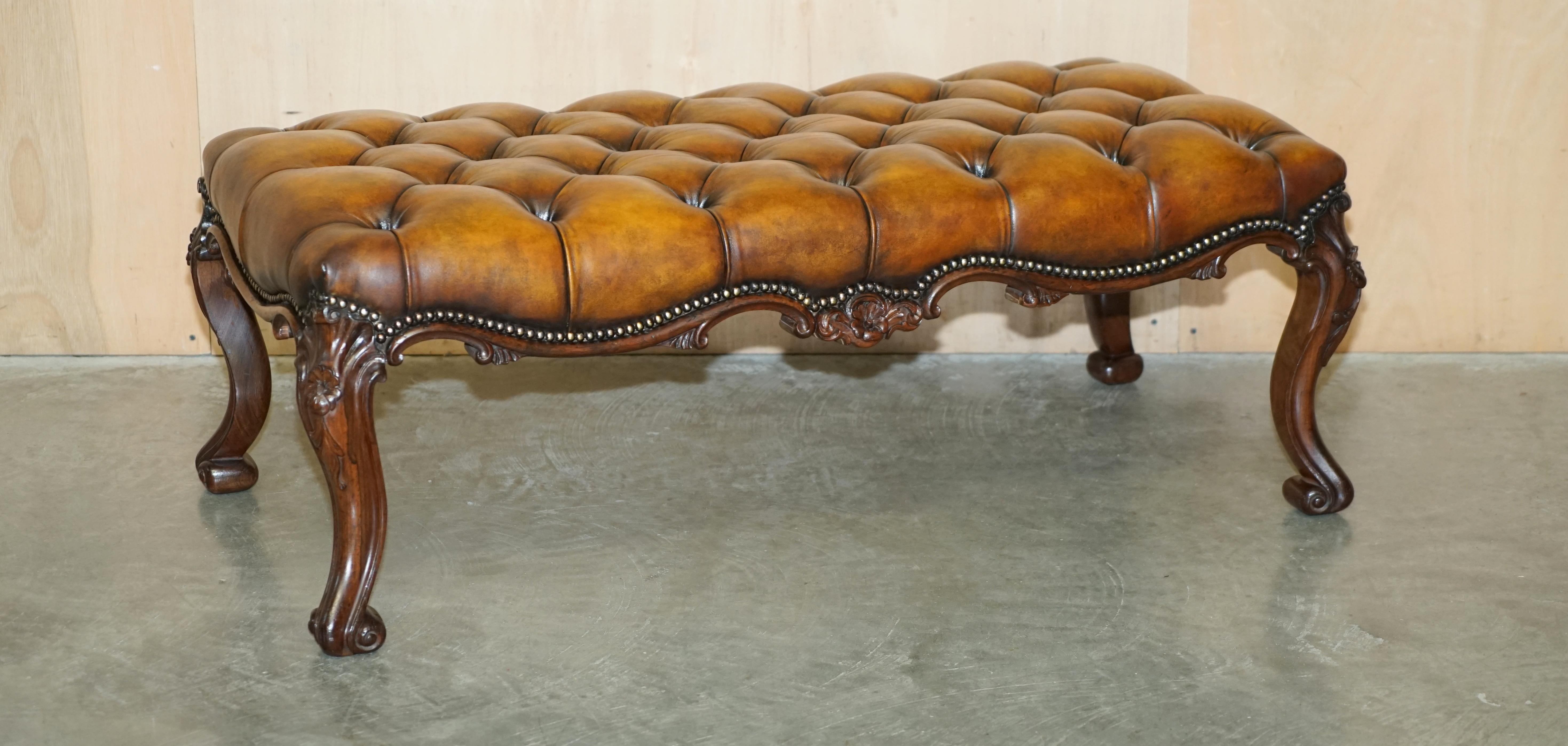 Royal House Antiques

Royal House Antiques is delighted to offer for sale this absolutely stunning fully restored hand dyed cigar brown leather Victorian Chesterfield footstool with hand carved show frame body 

Please note the delivery fee listed