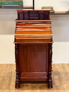 Fine Antique Victorian Mahogany Davenport with Pop-Up Stationery Compartment