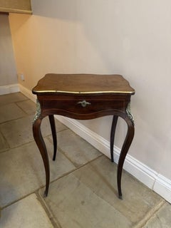 Fine antique Victorian quality rosewood marquetry inlaid work table