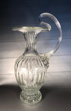 Fine Antique Victorian Wine Hand Blown Glass Decanter Garafe, 19th Century