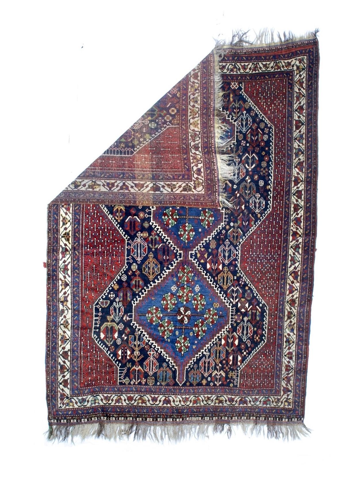 Feiner antiker westpersischer Stammes-Khamseh-Teppich 6'1