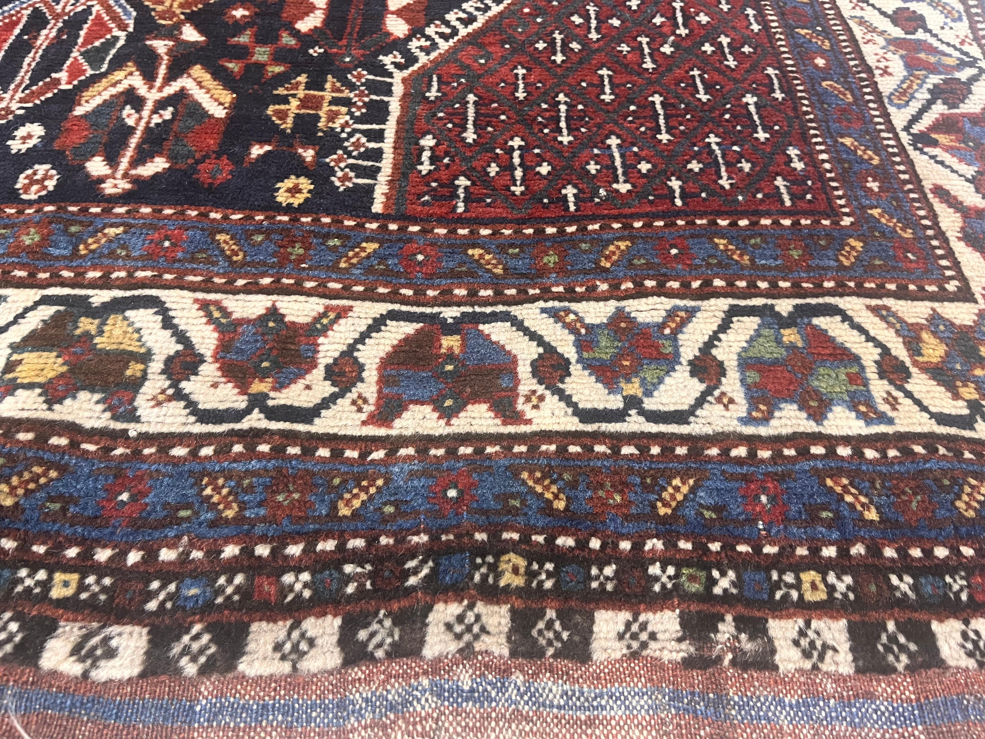 Feiner antiker westpersischer Stammes-Khamseh-Teppich 6'1