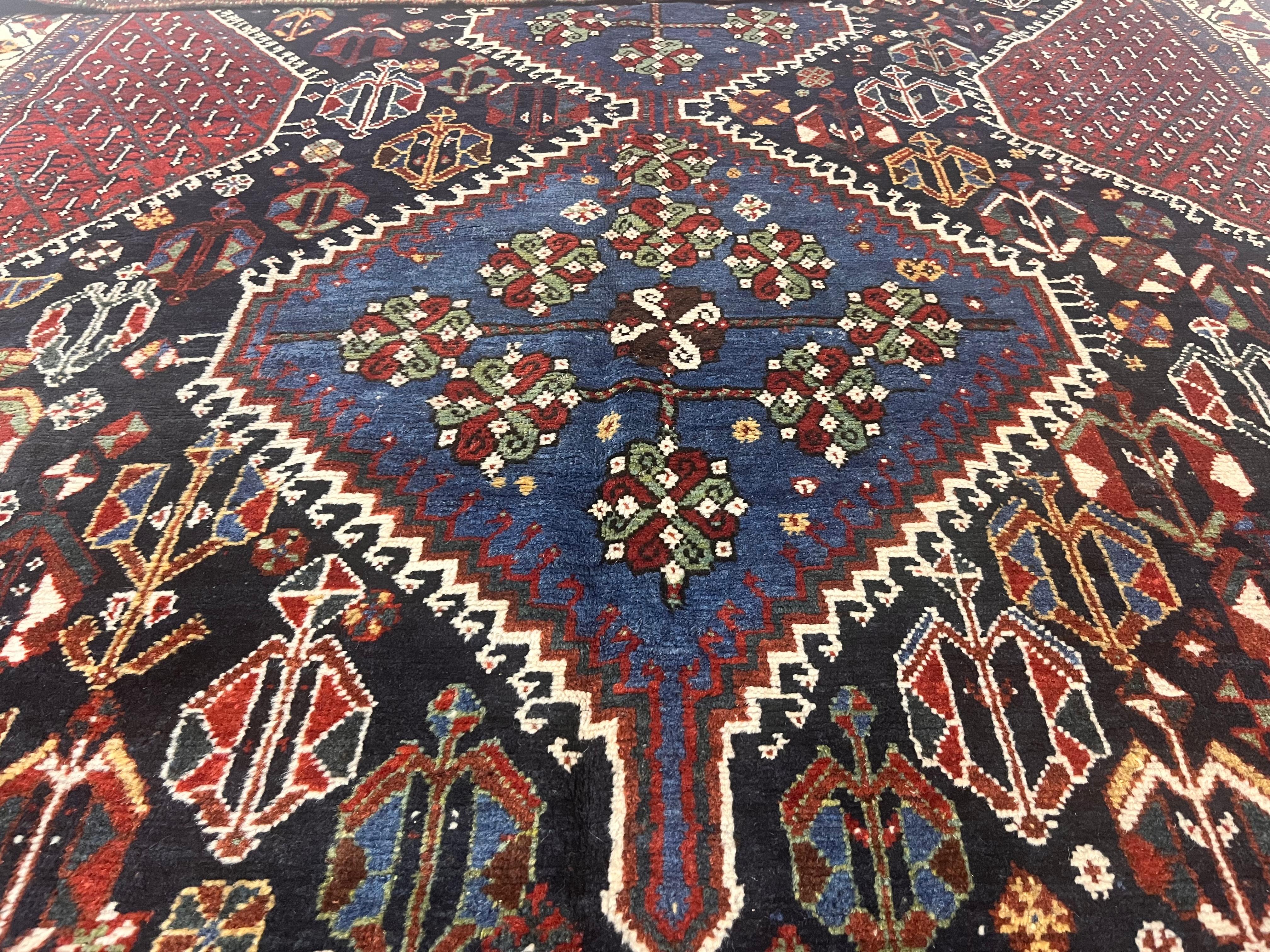 Feiner antiker westpersischer Stammes-Khamseh-Teppich 6'1