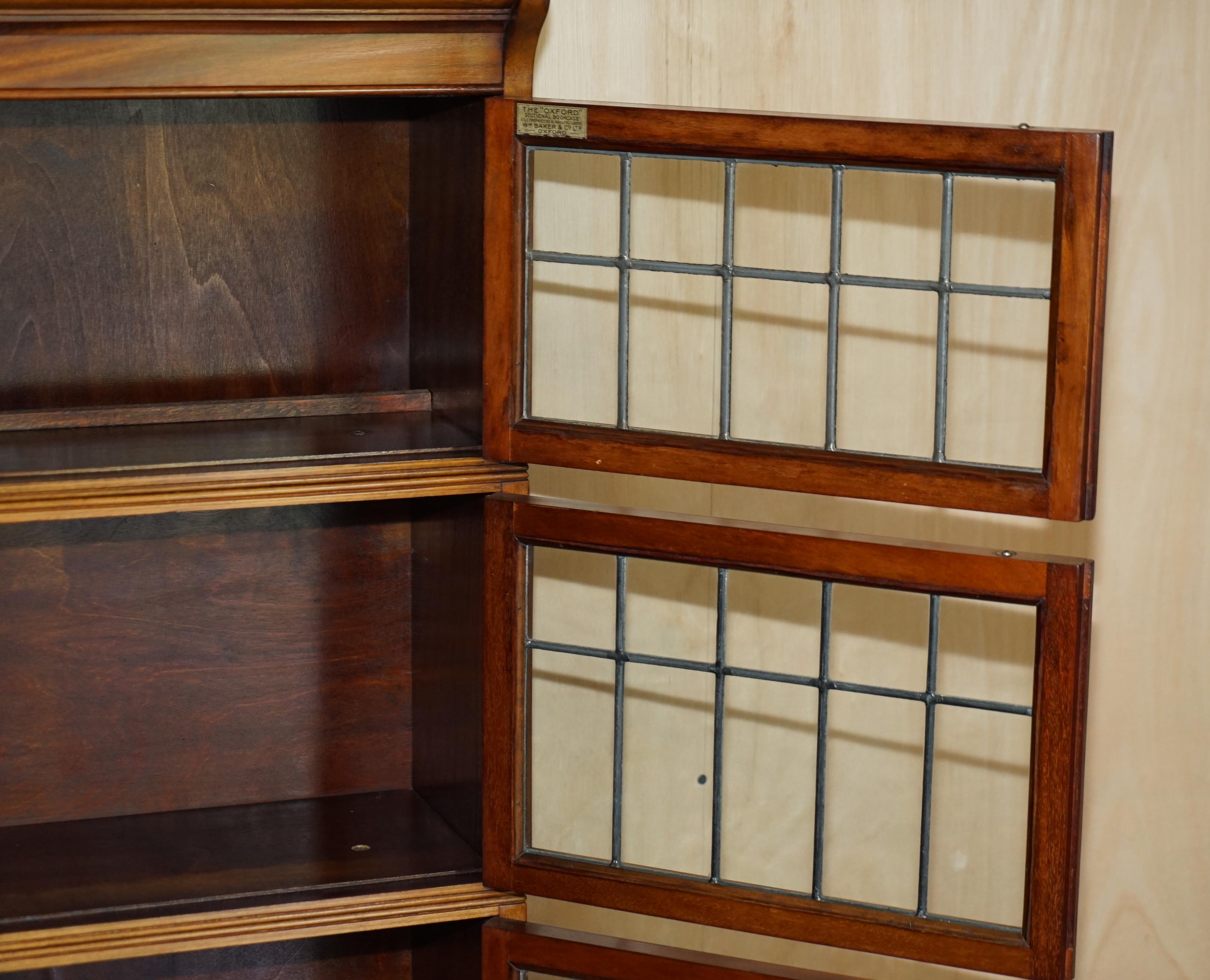 Fine Antique William Baker Co Satinwood & Walnut Corner Stacking Legal Bookcases 12
