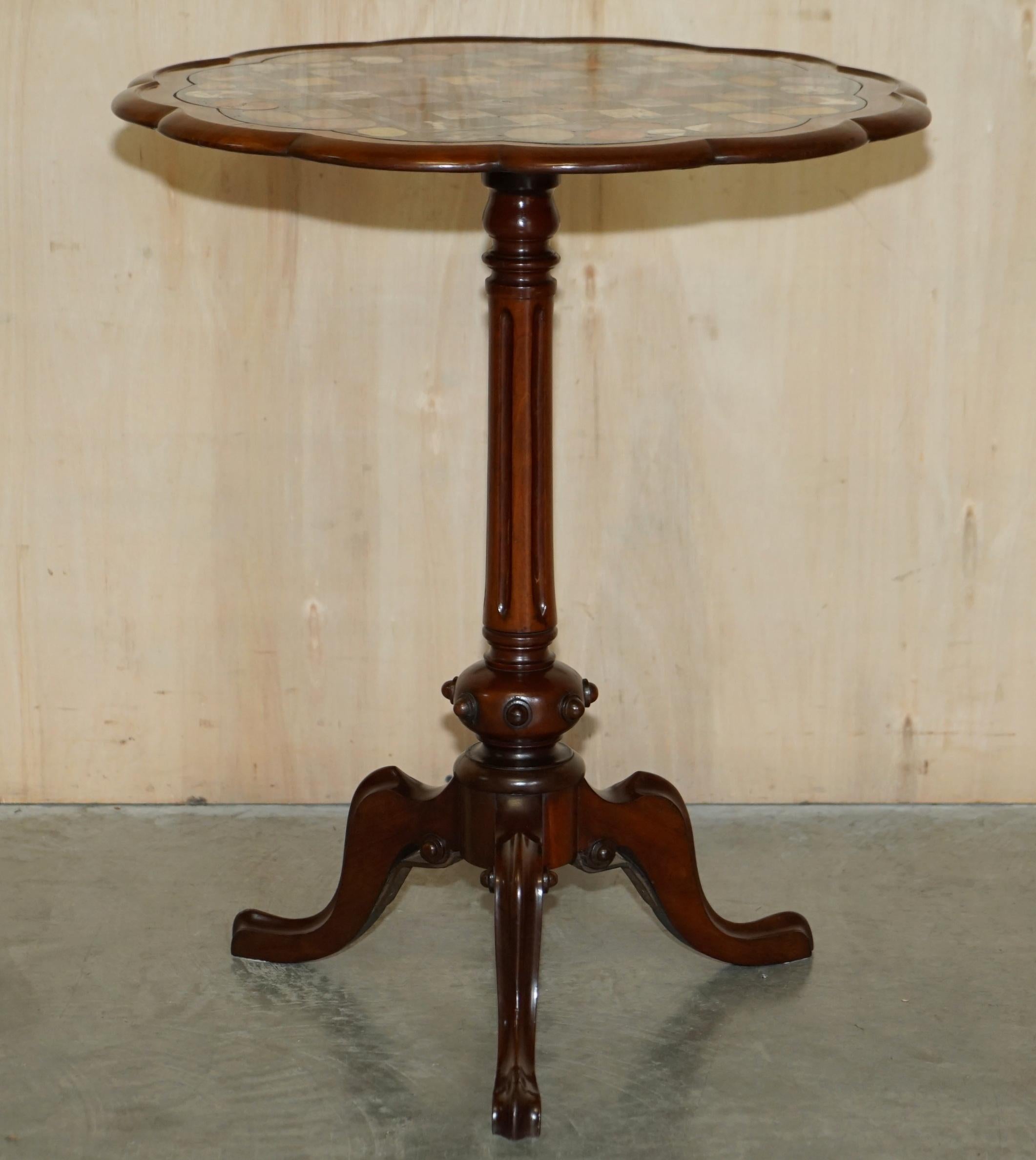 Table d'échecs ancienne William IV 1830 Pietra Dura Specimen Marbre en vente 5