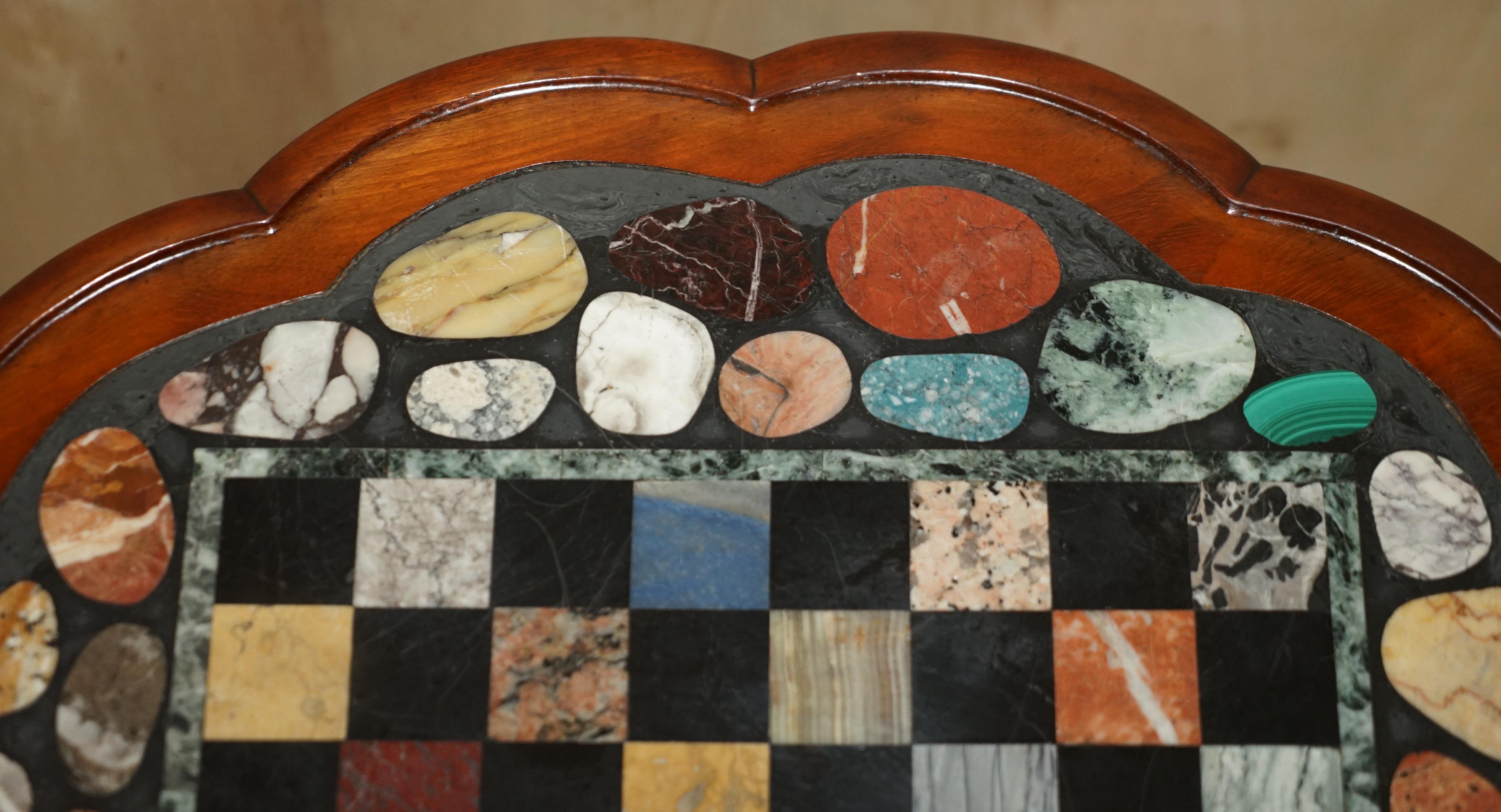 Fine Antique William IV 1830 Pietra Dura Specimen Marble Chess Board Table For Sale 2