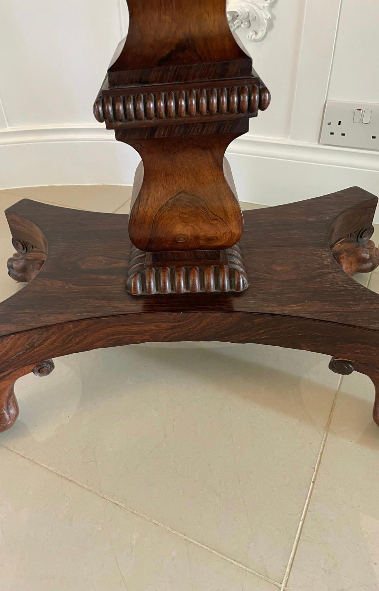 Fine Antique William IV Rosewood Card/Side Table For Sale 6