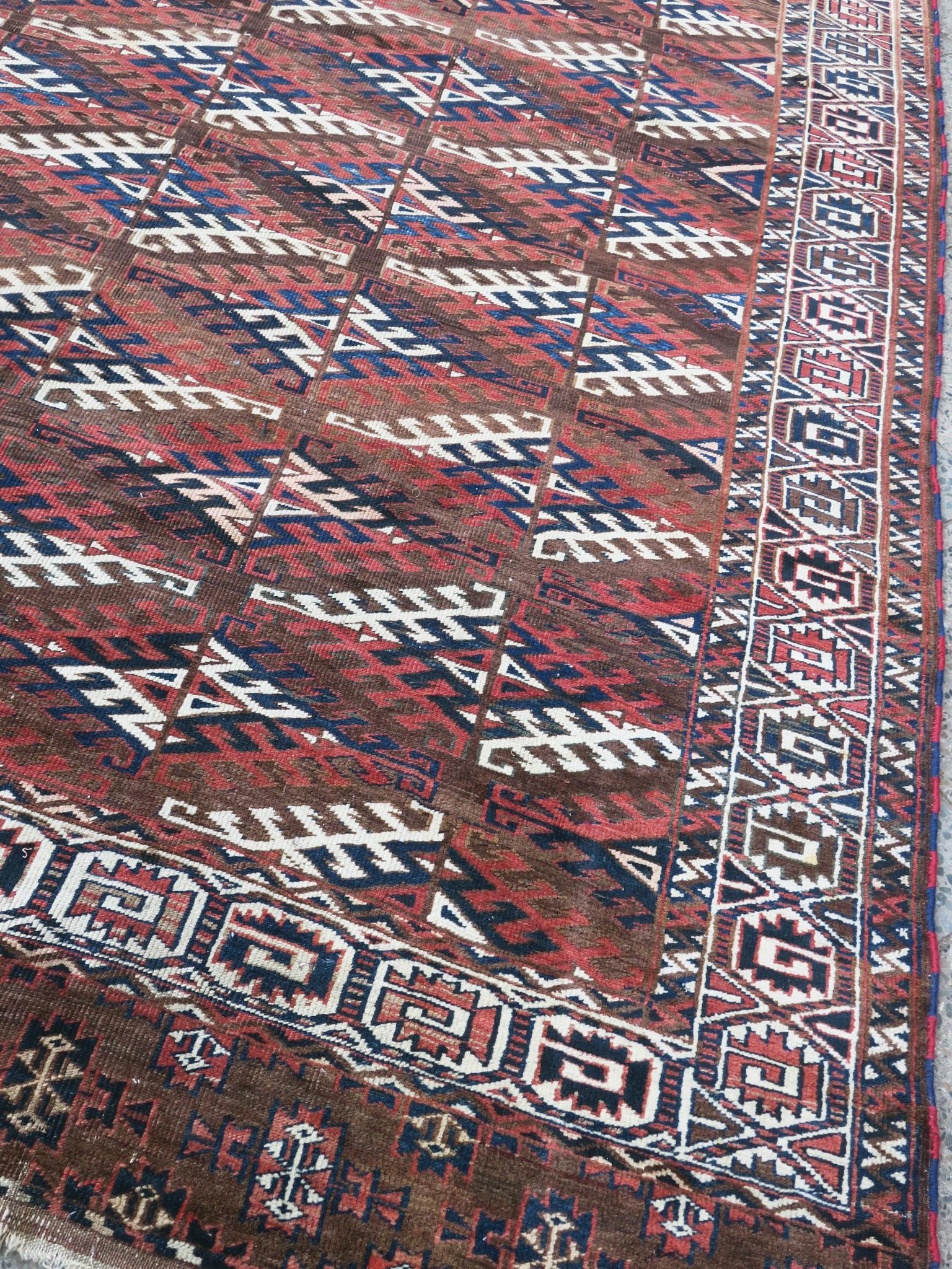 Wool Fine Antique Yomud Main Carpet, 1890 For Sale