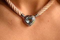 Pendant in White Gold with 1 Aquamarine.