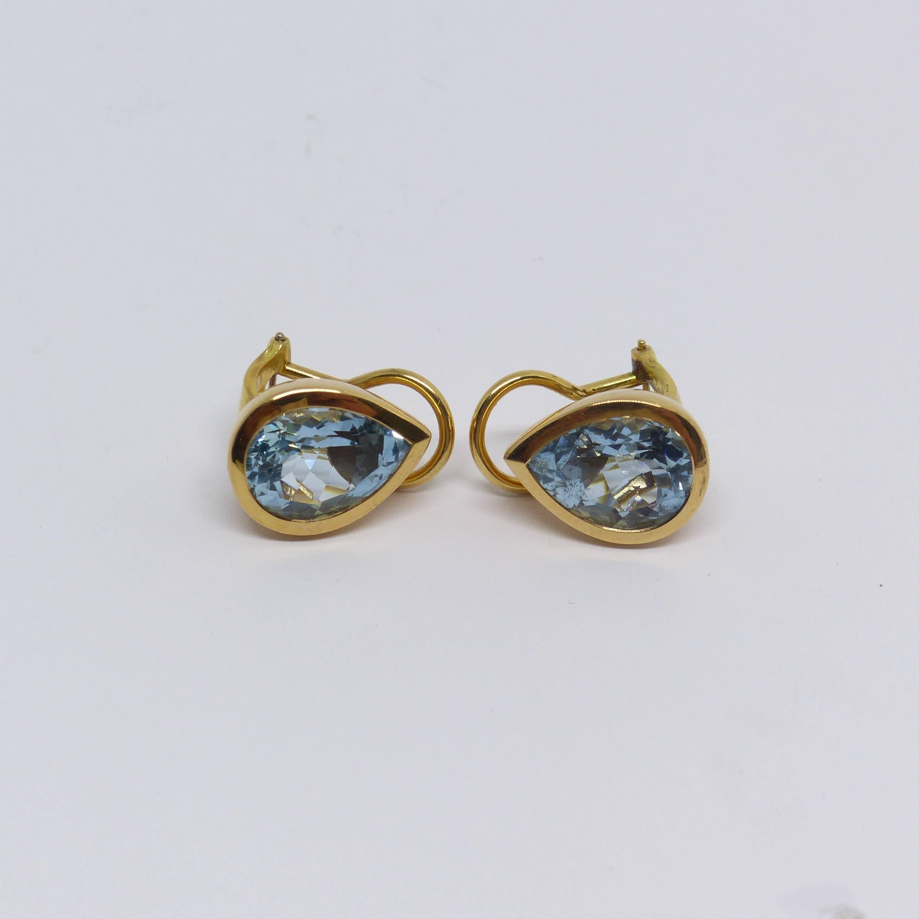 Leyser Boucles d'oreilles en or rose 18 carats, aigue-marine, béryl vert et diamants en vente 2