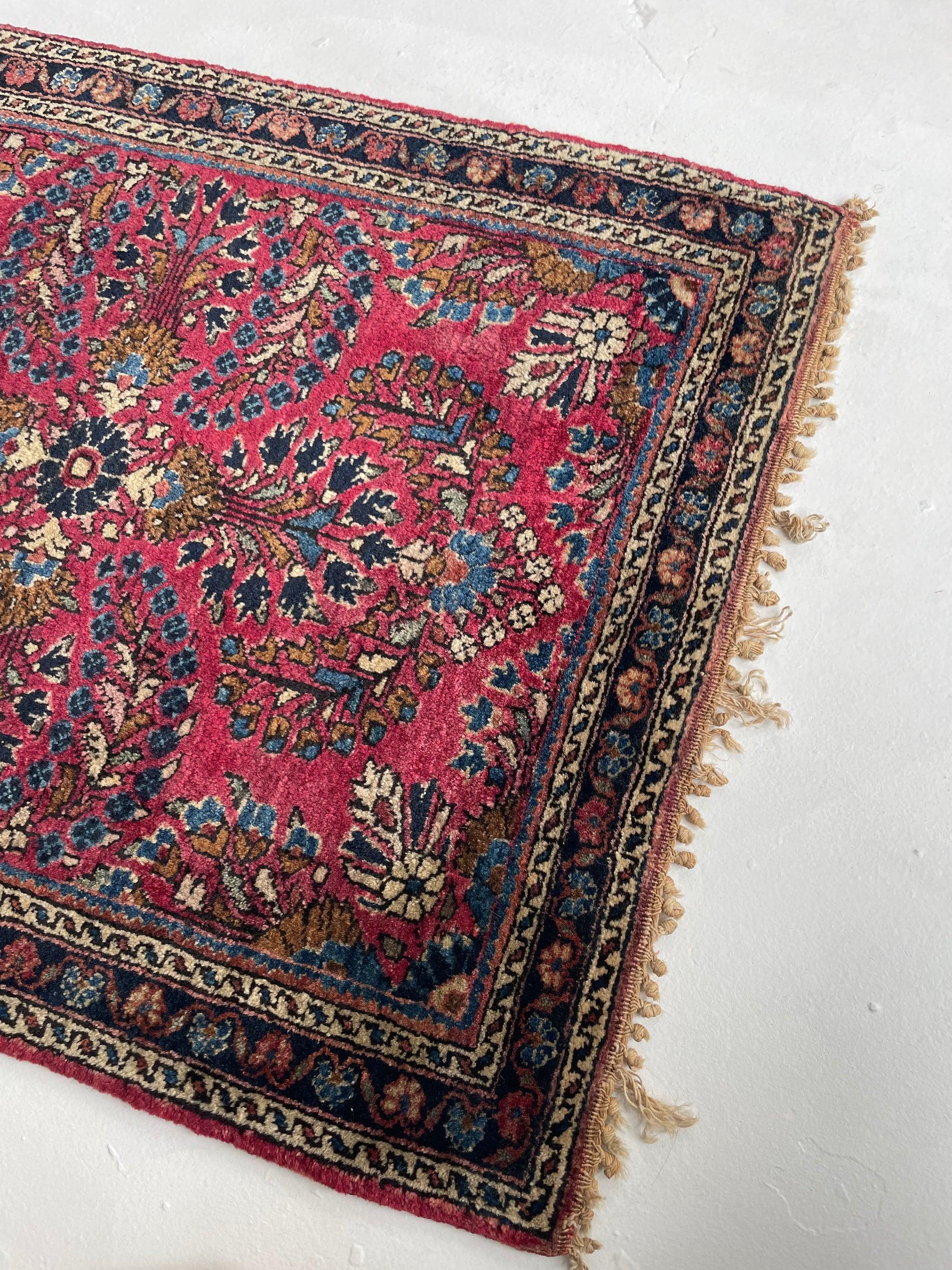 Alfombra Sarouk Antigua Arabesca, c. 1930 Anudado a mano
