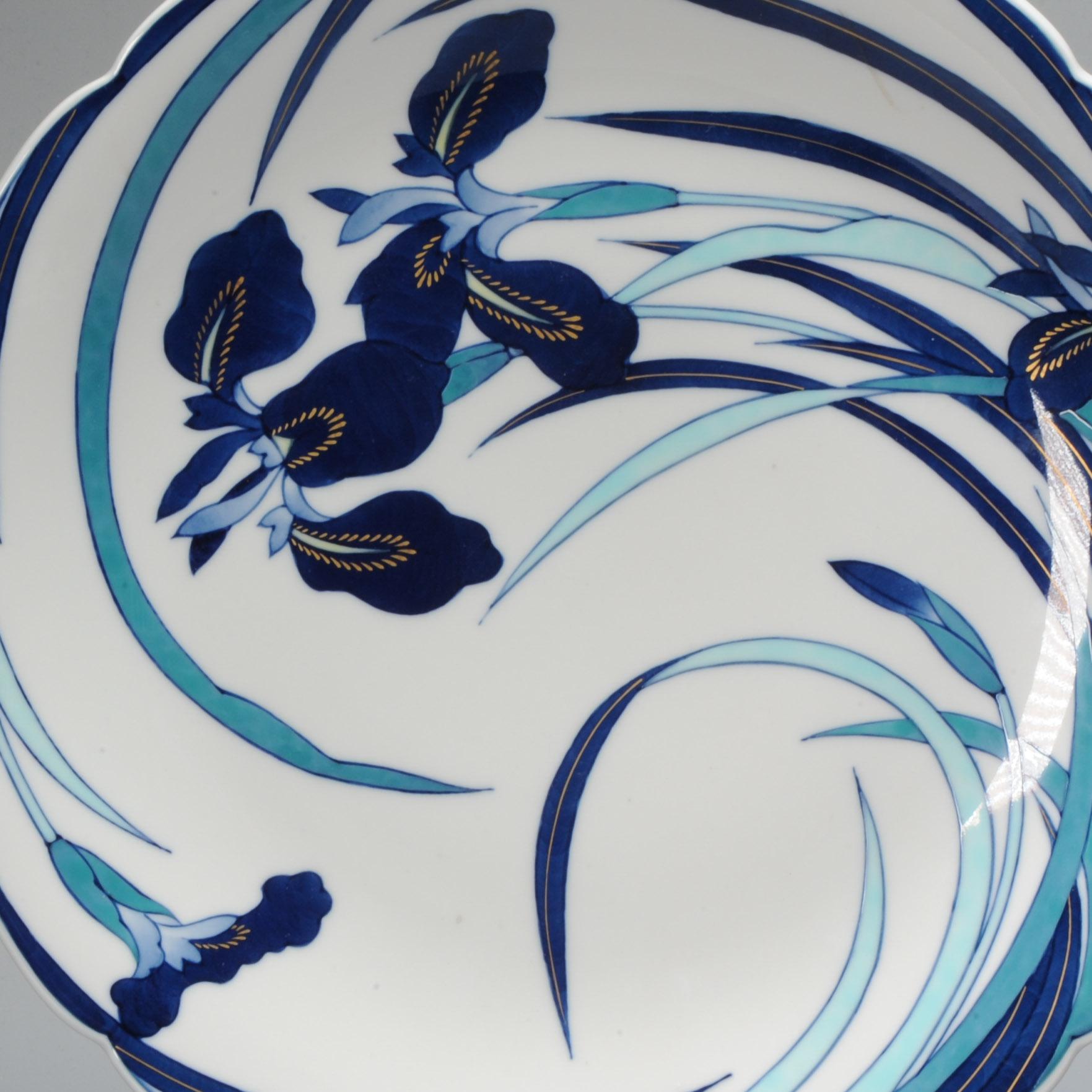 Fine Art 20th Century Period Koransha Japanese Porcelain Polychrome Floral Plate For Sale 2