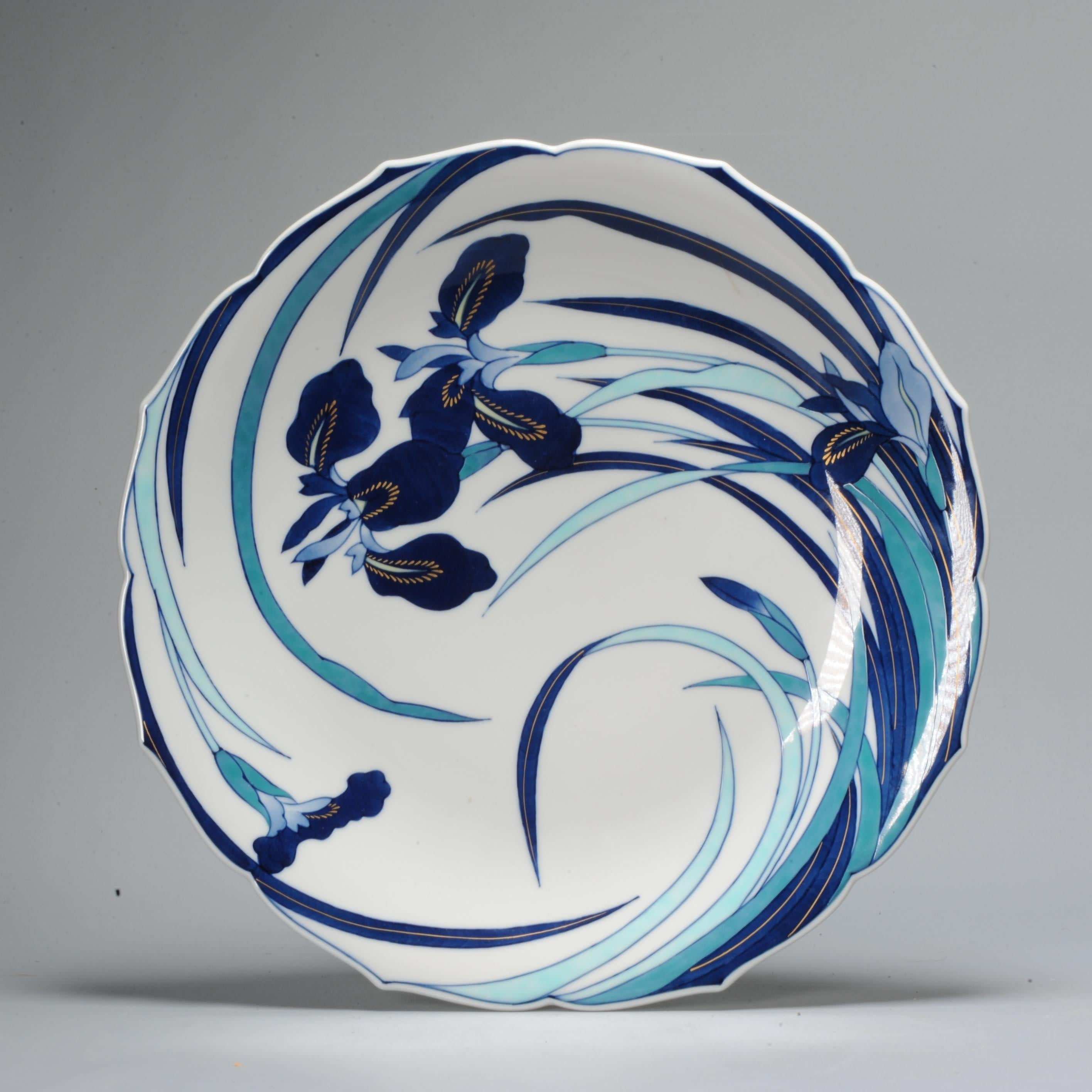 Fine Art 20th Century Period Koransha Japanese Porcelain Polychrome Floral Plate For Sale 3