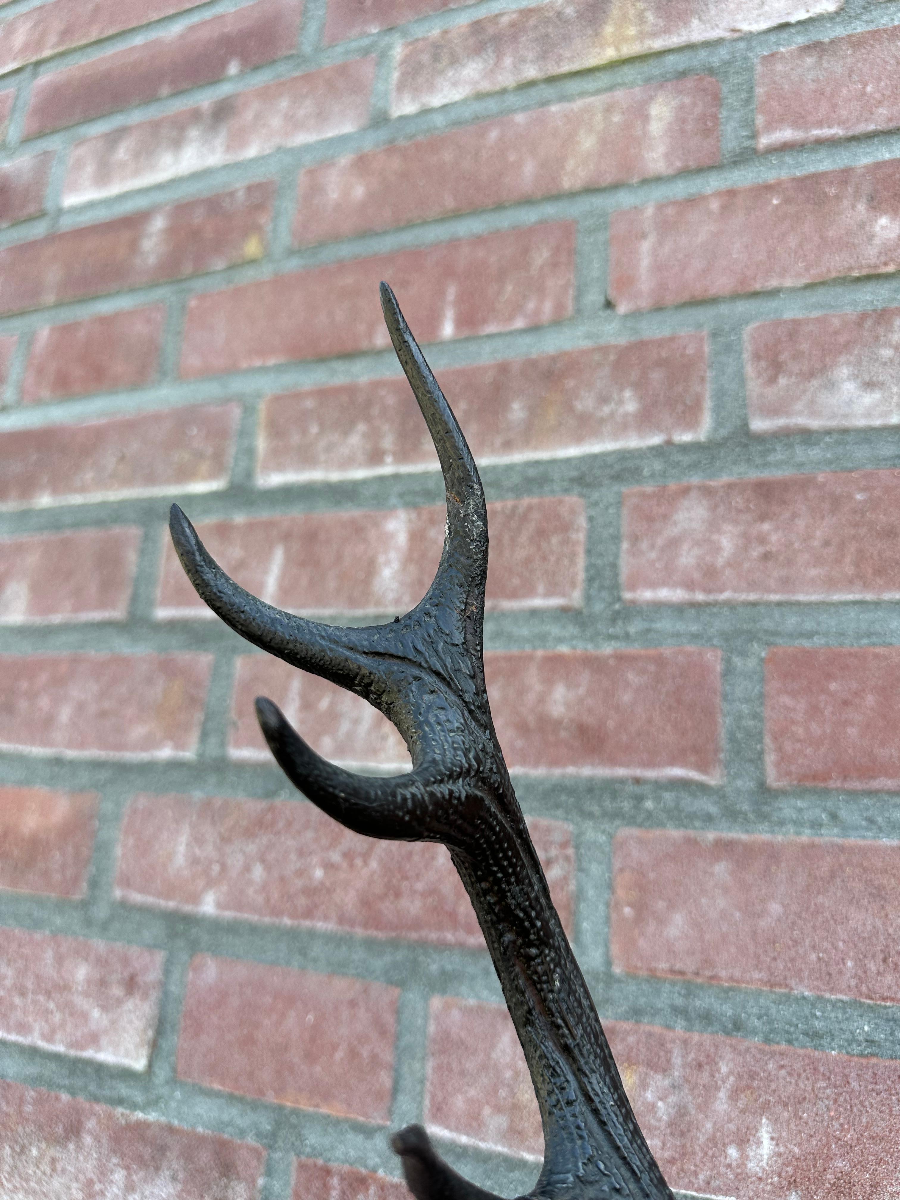 Escultura de pared de madera antigua tallada a mano con forma de trofeo de ciervo de la Selva Negra en venta 2