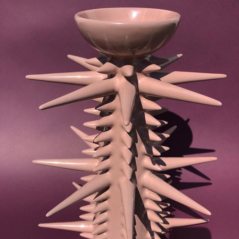 Fine Art Ceramic Ceiba Candlestick Handmade Organic Modern Minimalist Style For Sale 5