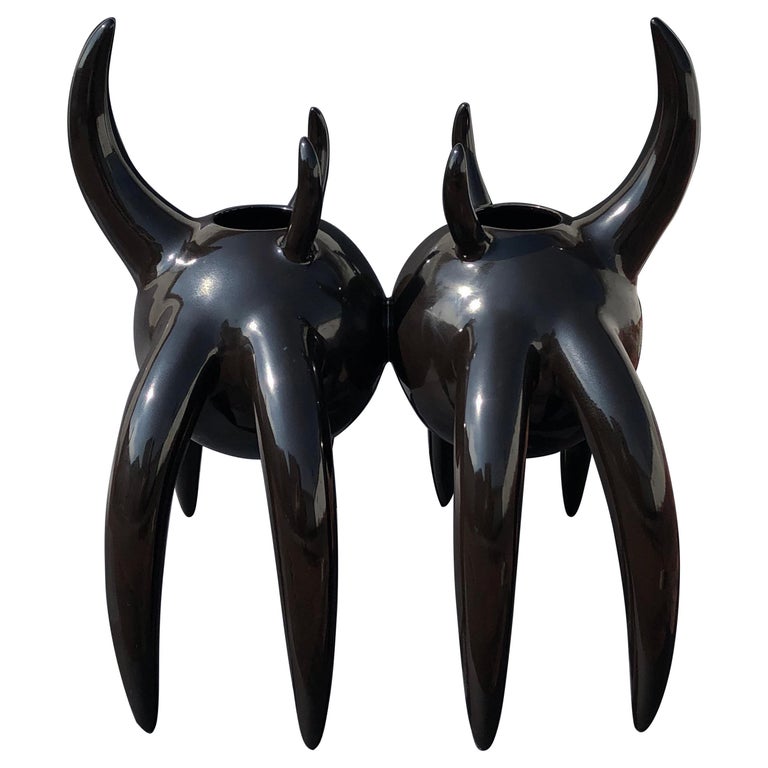 Fine Art Ceramic Millipede Vase, Handmade, Organic Modern Minimalist